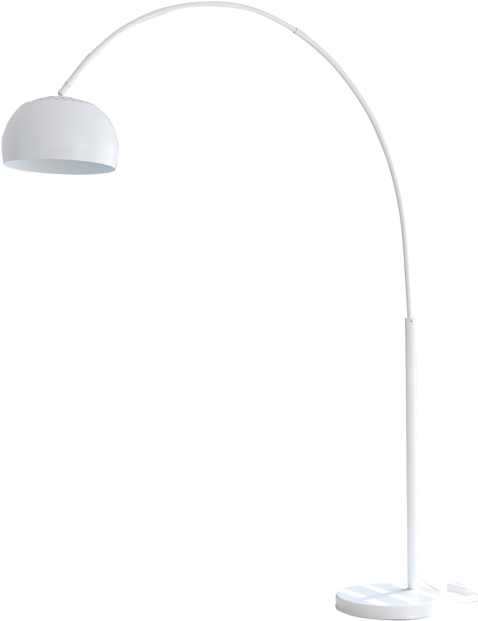 SalesFever Booglamp Frieso Dimschakelaar, echte marmeren voet (1 stuk) vloerlampen maat 1 St. wit
