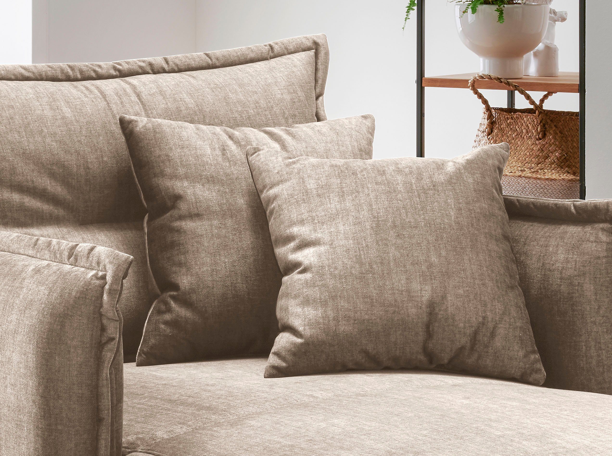 INOSIGN Loveseat LAZIO moderne fauteuil met een comfortabele bekleding, 2 stuks decoratieve sierkussens