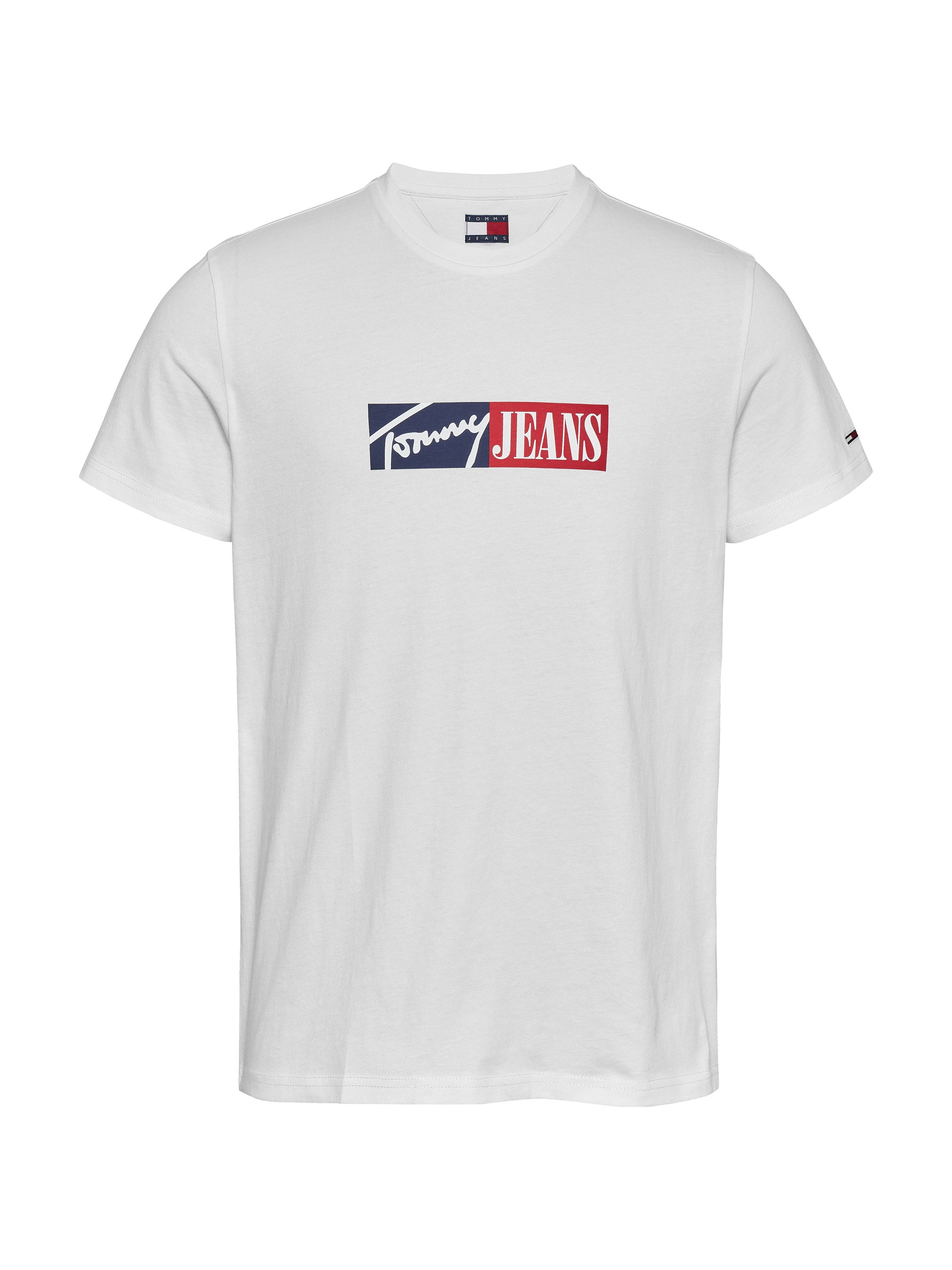 Tommy Jeans Plus Shirt met ronde hals TJM SLIM ENTRY GRAPHIC TEE EXT in grote maten, met logo-borduursel op de mouw