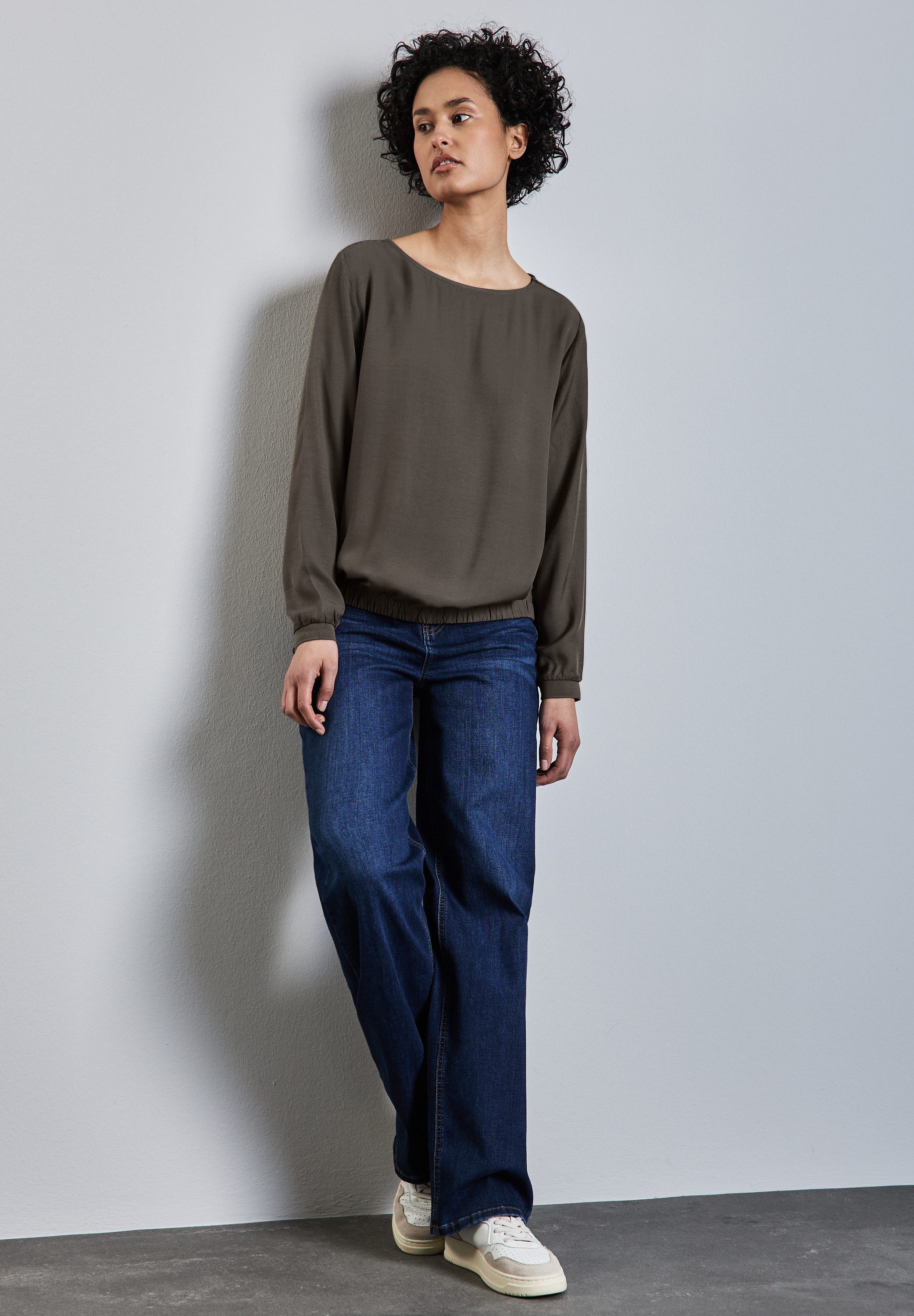 STREET ONE Blouse met lange mouwen met elastische zoom