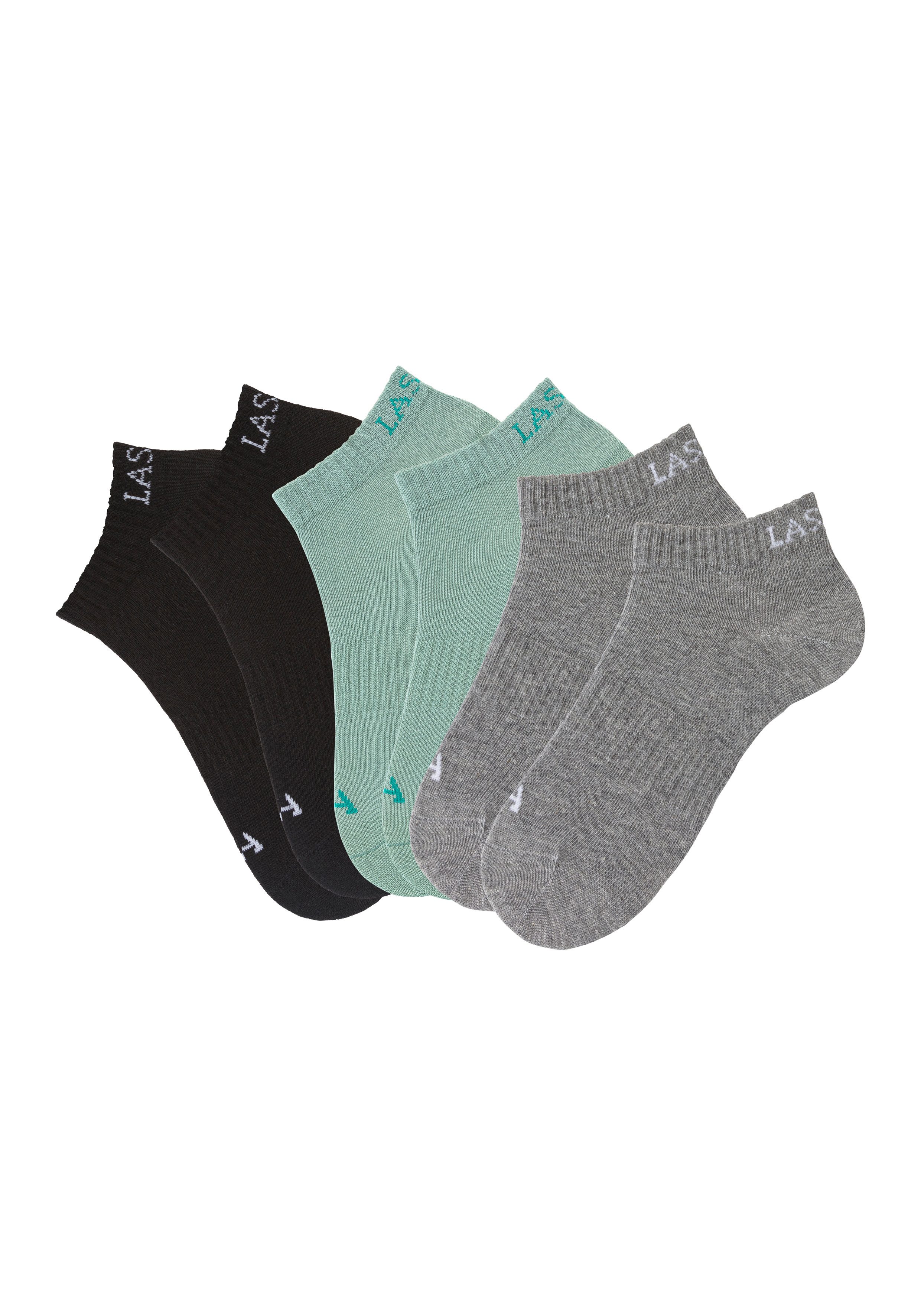 active by Lascana Sneakersokken met ingebreid merklogo (set, 6 paar)