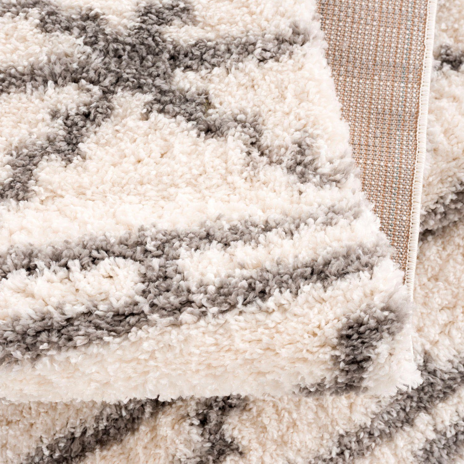 Carpet City Hoogpolig vloerkleed Pulpy 530 bijzonder zacht, met franje, geo-motief
