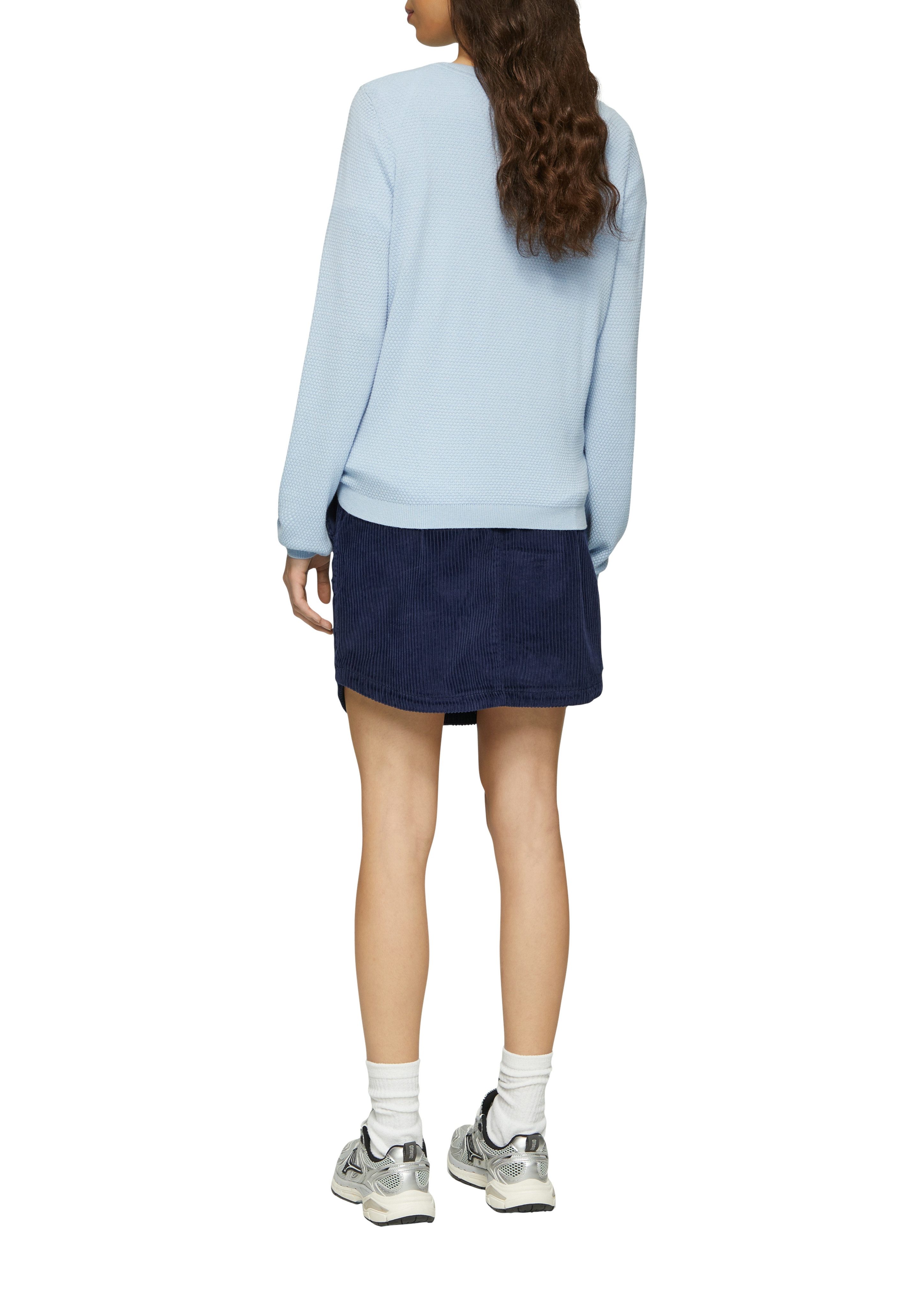 Q/S designed by Trui met ronde hals in tricot-look
