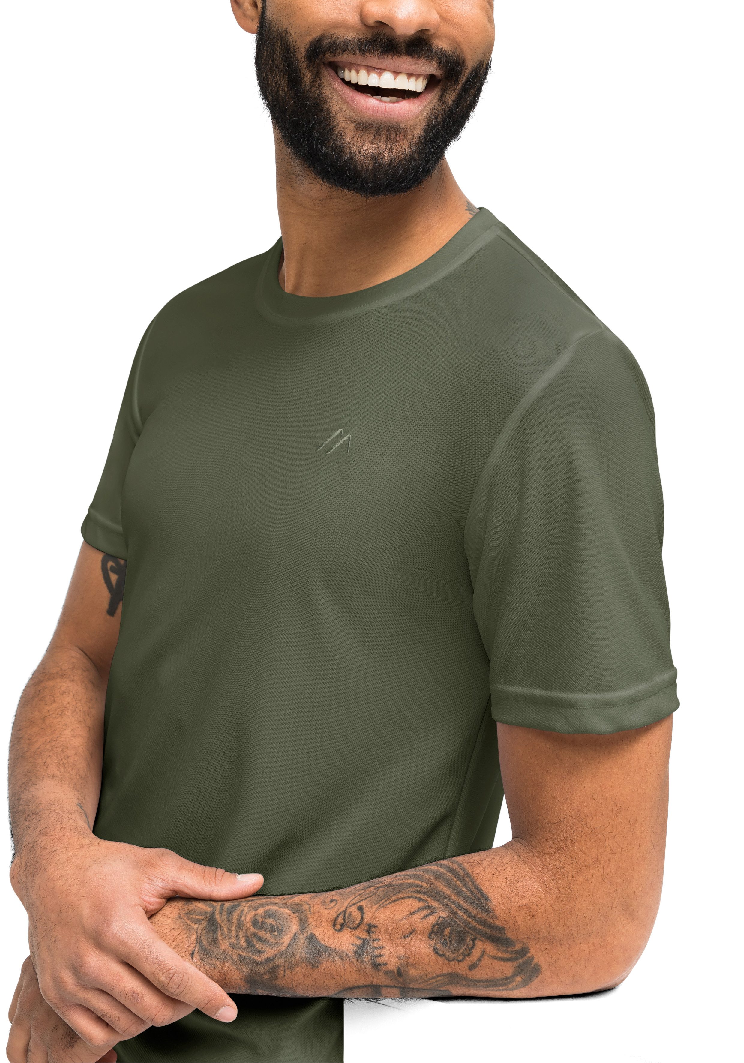 Maier Sports Functioneel shirt Walter Heren T-shirt, ronde hals pique outdoor shirt, snel drogend
