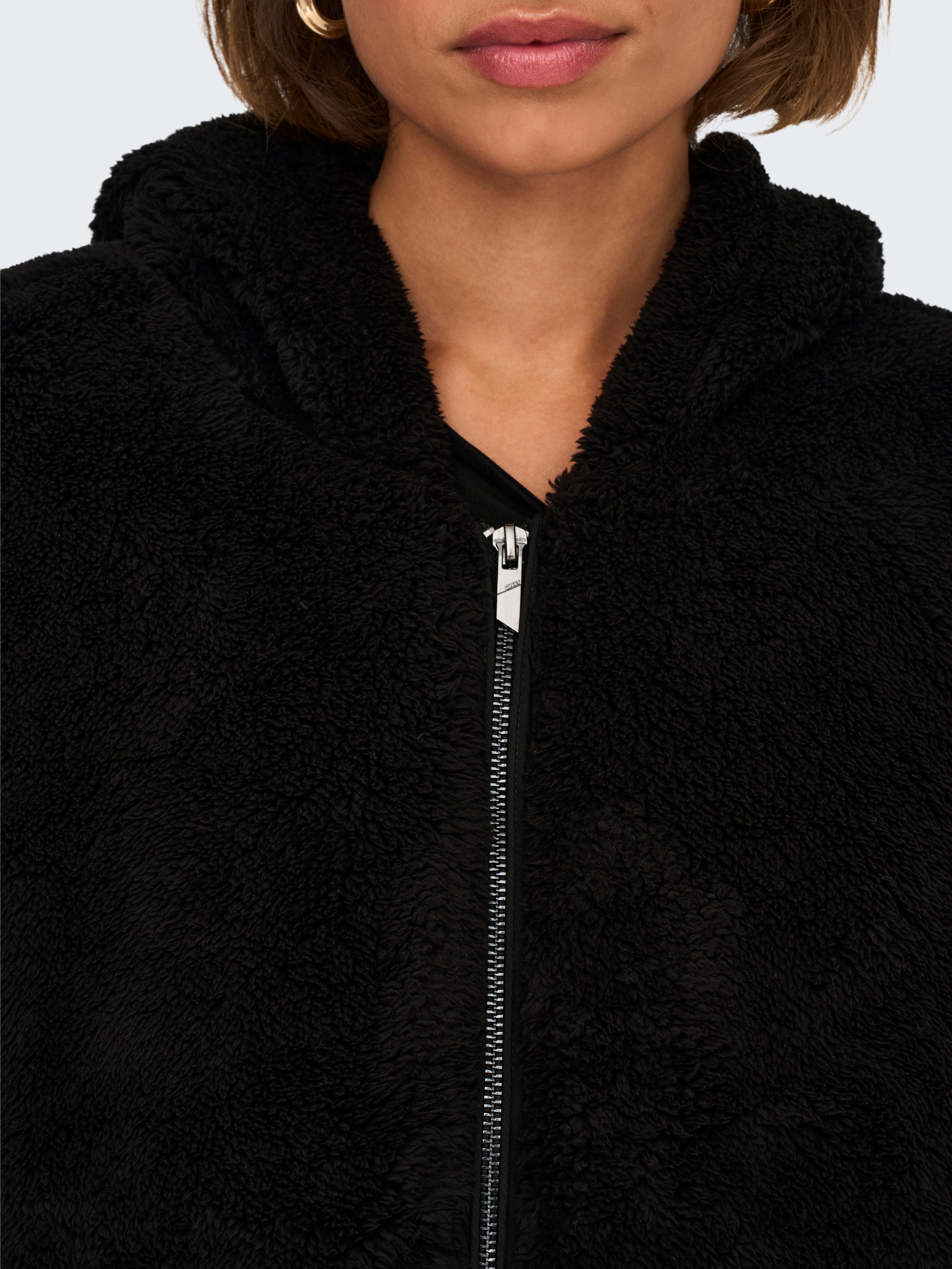 Only Pluche jas met capuchon ONLNEWANNA CONTACT SHERPA JKT OTW NOOS
