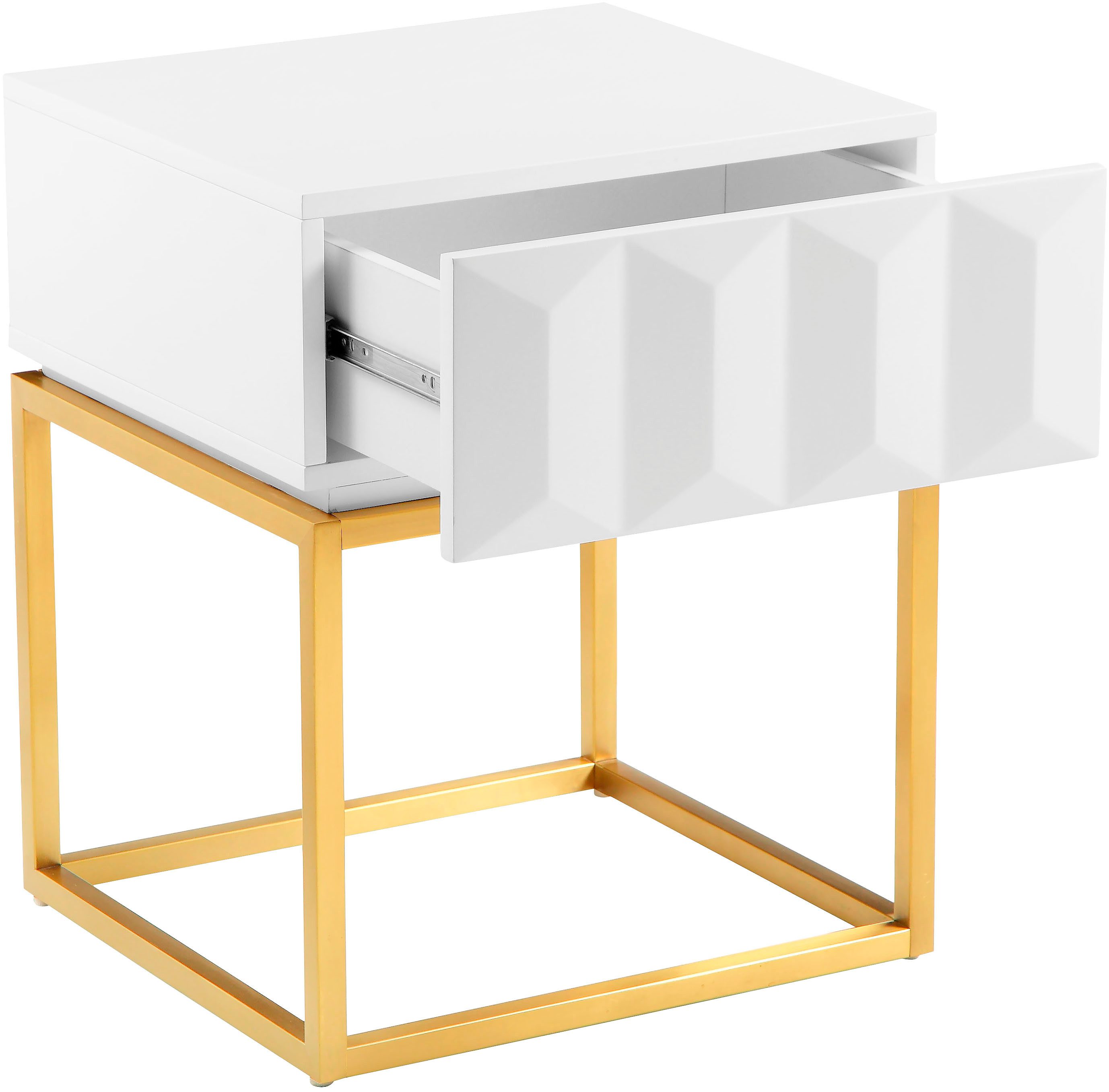 Leonique Bijzettafel Alais, TOPSELLER!, OTTOs keuze in 3d-look, goudkleurig, metalen montuur, ook als nachtkastje te gebruiken