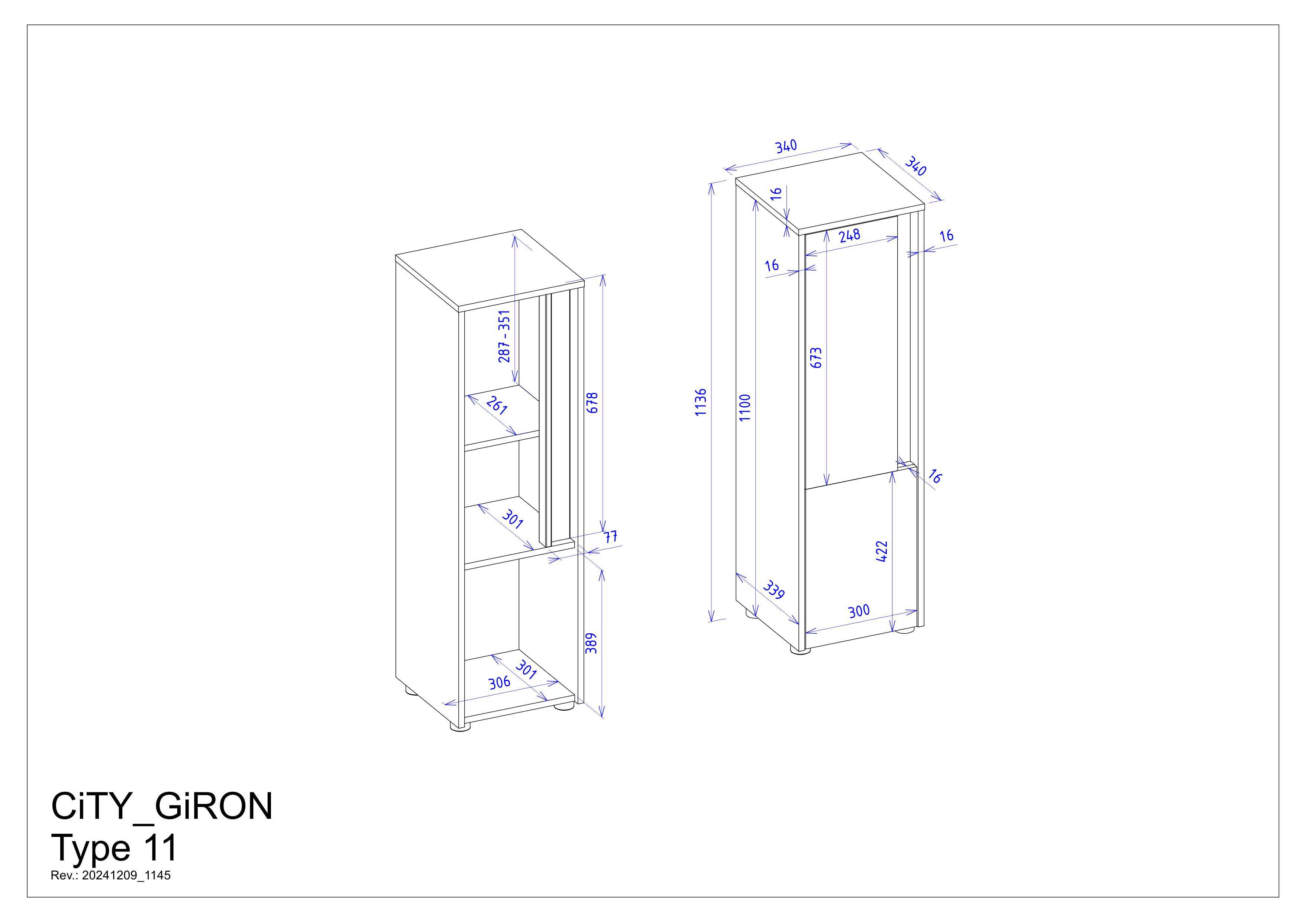 INOSIGN Halfhoge kast CITY/GIRON, badkamerkast met grepen, hoge kast in tijdloos ontwerp