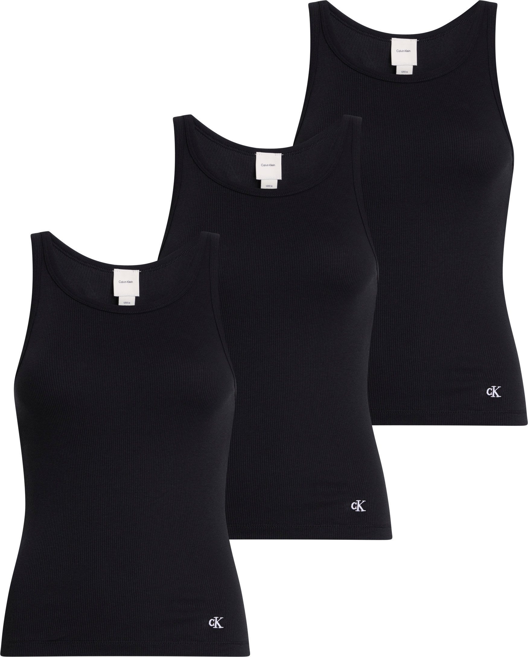 Calvin Klein Tanktop SCOOP NECK COTTON TANK 3PK (3-delig, Set van 3)