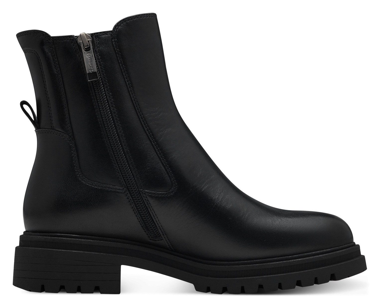 Tamaris Chelsea-boots blokhak, combat boots, enkellaars met stretch-inzet