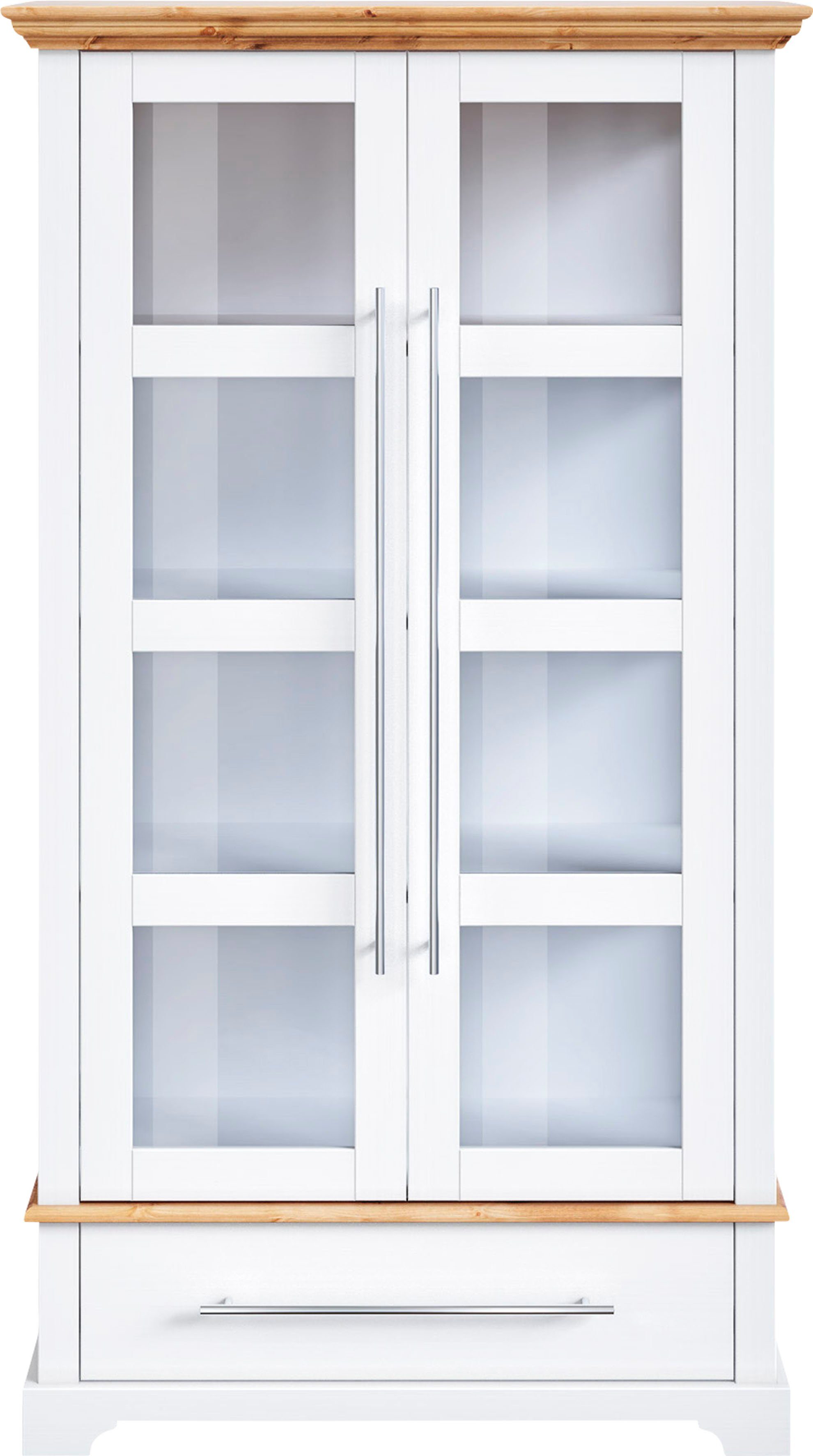 Home affaire Vitrinekast Meliss Hoogte 169 cm, breedte 94 cm, 2-deurs, massief grenen, FSC®