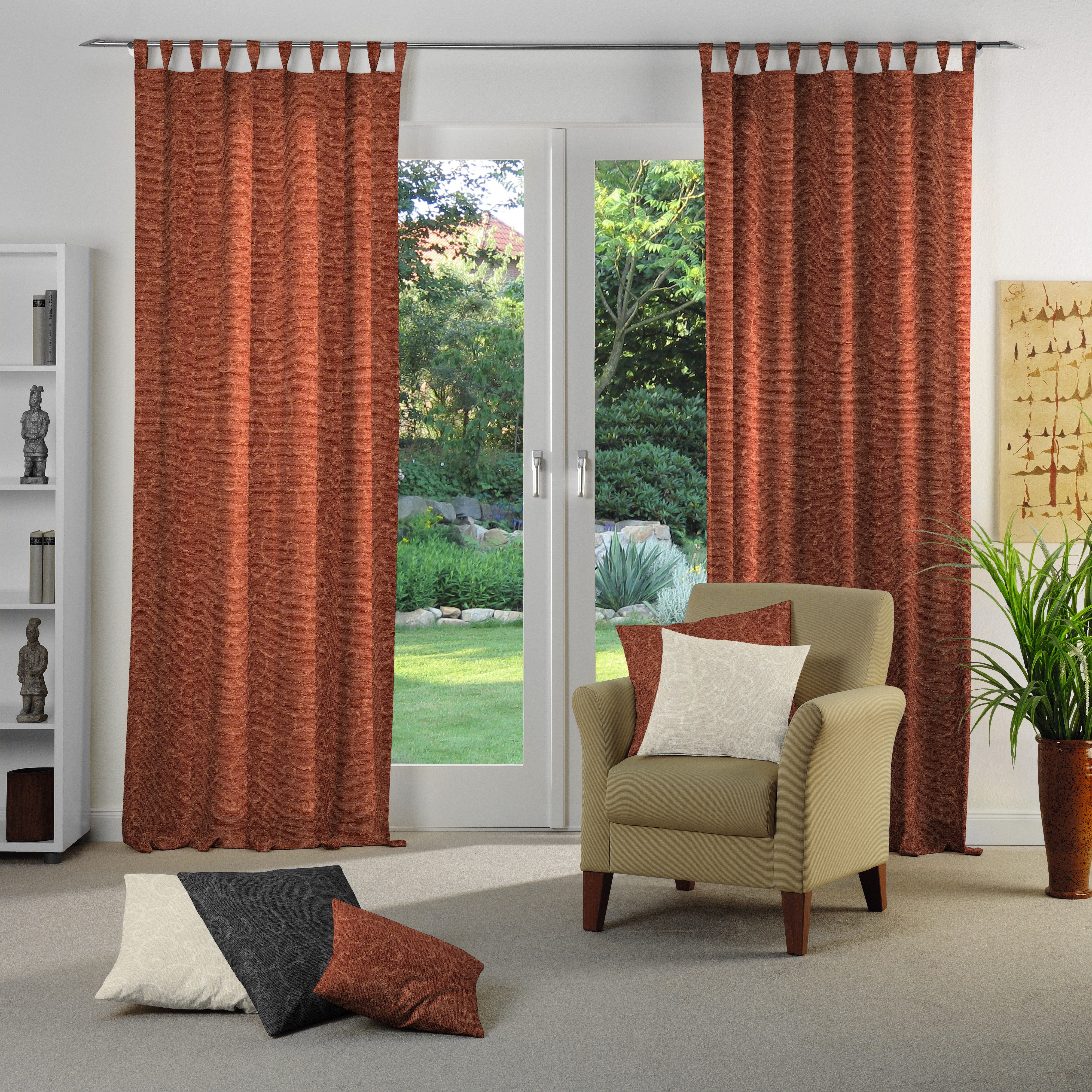 Wirth Gordijn Toco-rank (1 stuk) kant & klaar gordijnen maat hxb: 245x132 cm oranje
