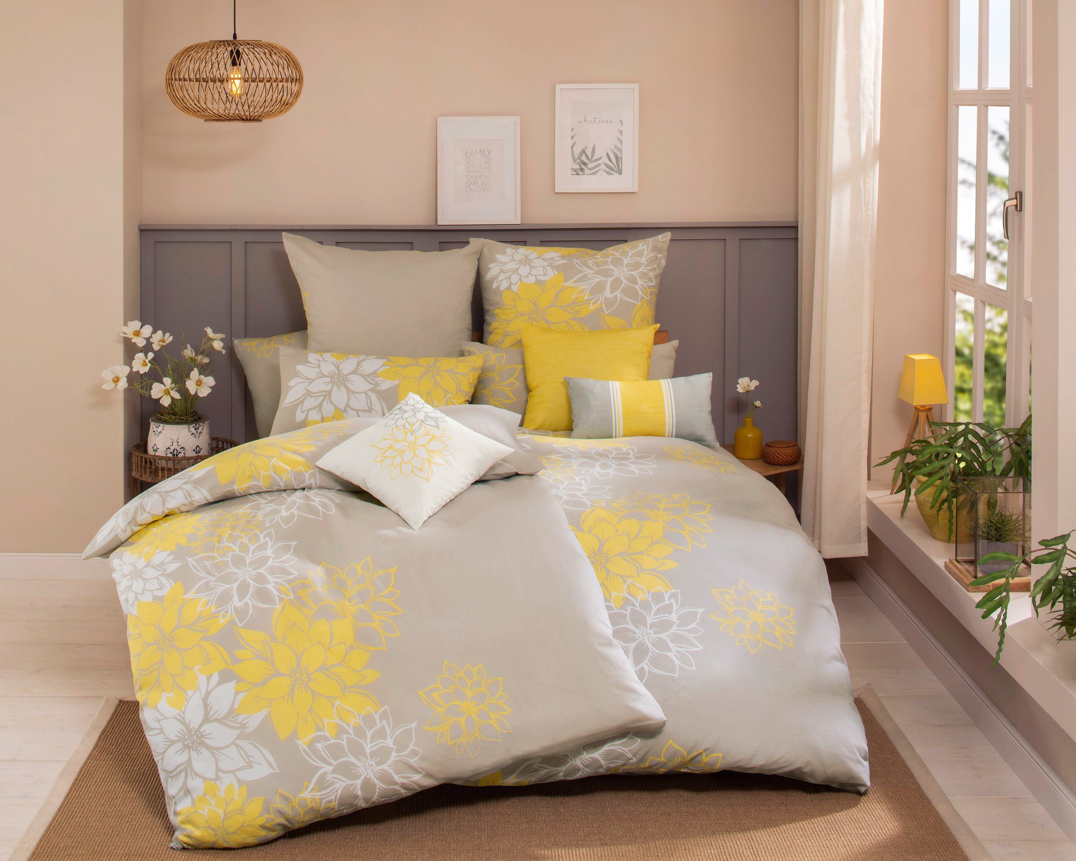 Home affaire Overtrekset Susan in mt. 135x200 of 155x220 cm in verschillende kwaliteiten, romantische dekbedovertrek met bloemen (2-delig)