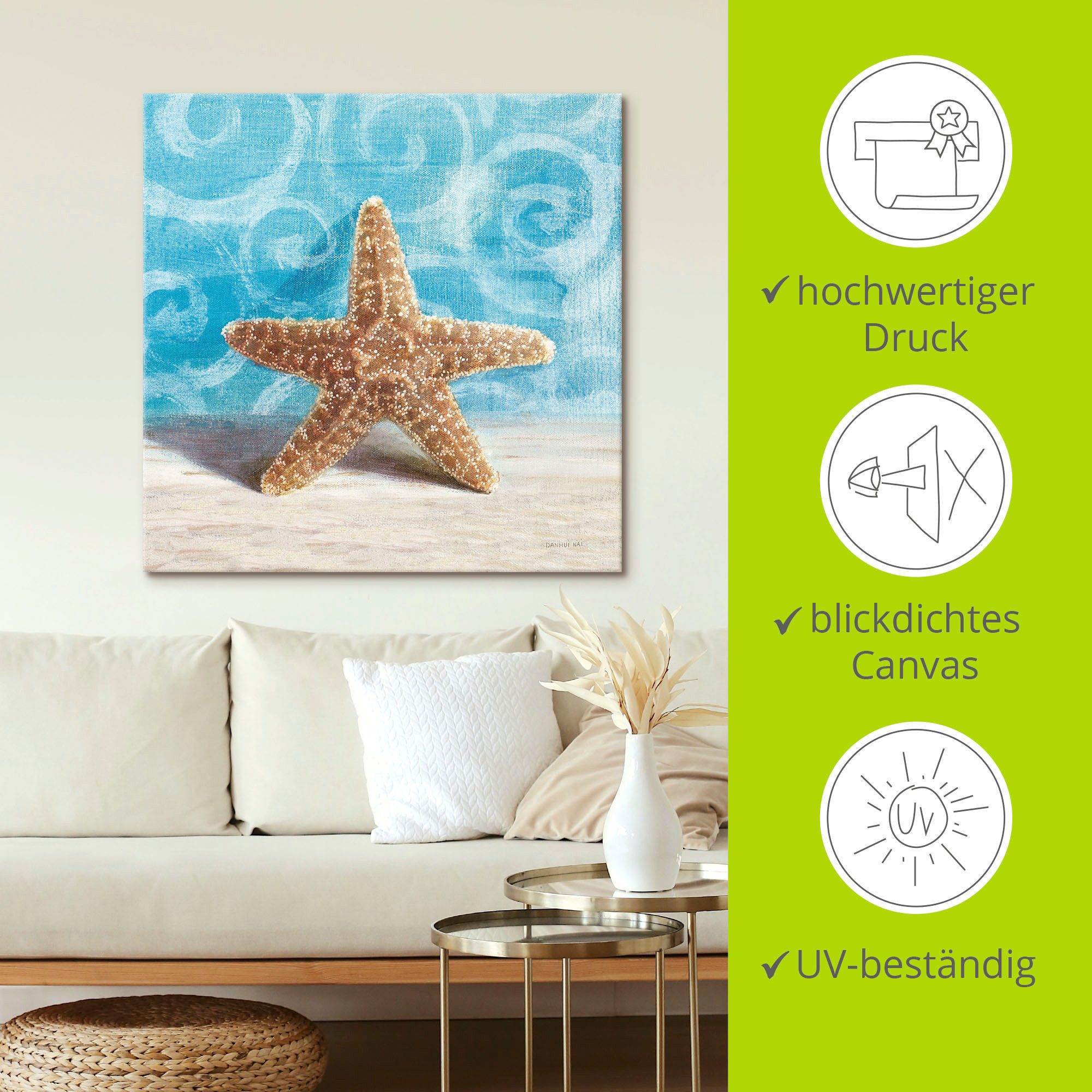 Artland Artprint op linnen Cadeaus van de zee III gespannen op een spieraam