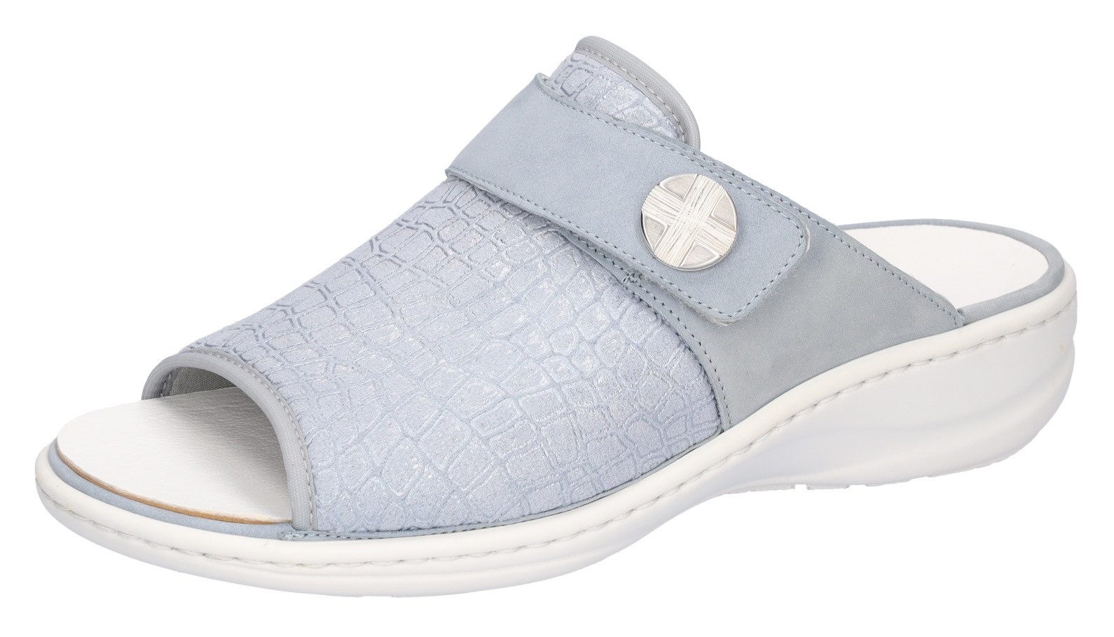 Waldläufer Slippers HERIA , comfortschoen, huispantoffel, zomerschoen in comfortwijdte h=zeer breed dames sandaaltjes maat 7,5 (41) blauw