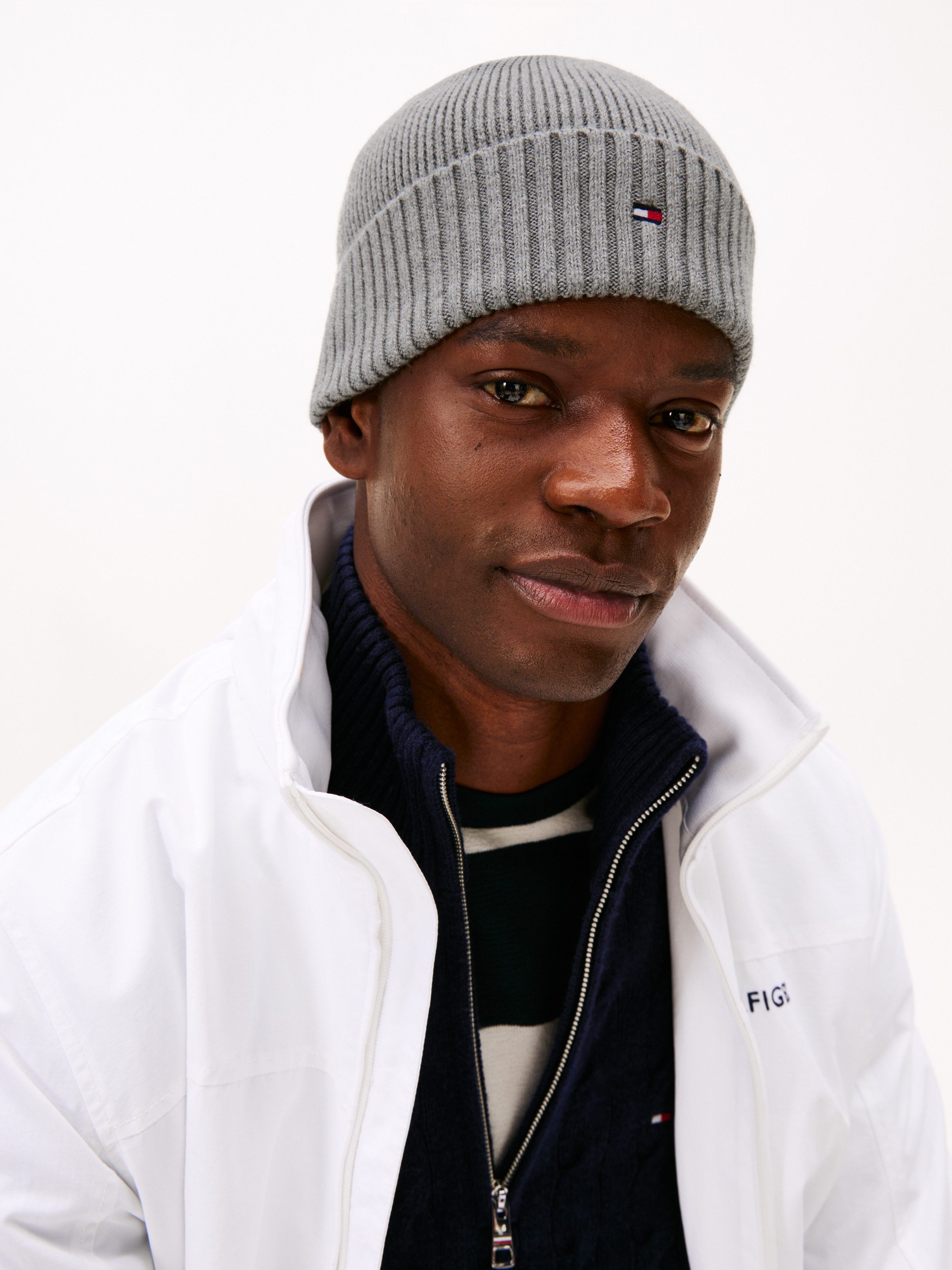Tommy Hilfiger Gebreide muts TH FLAG PIMA COTTON BEANIE