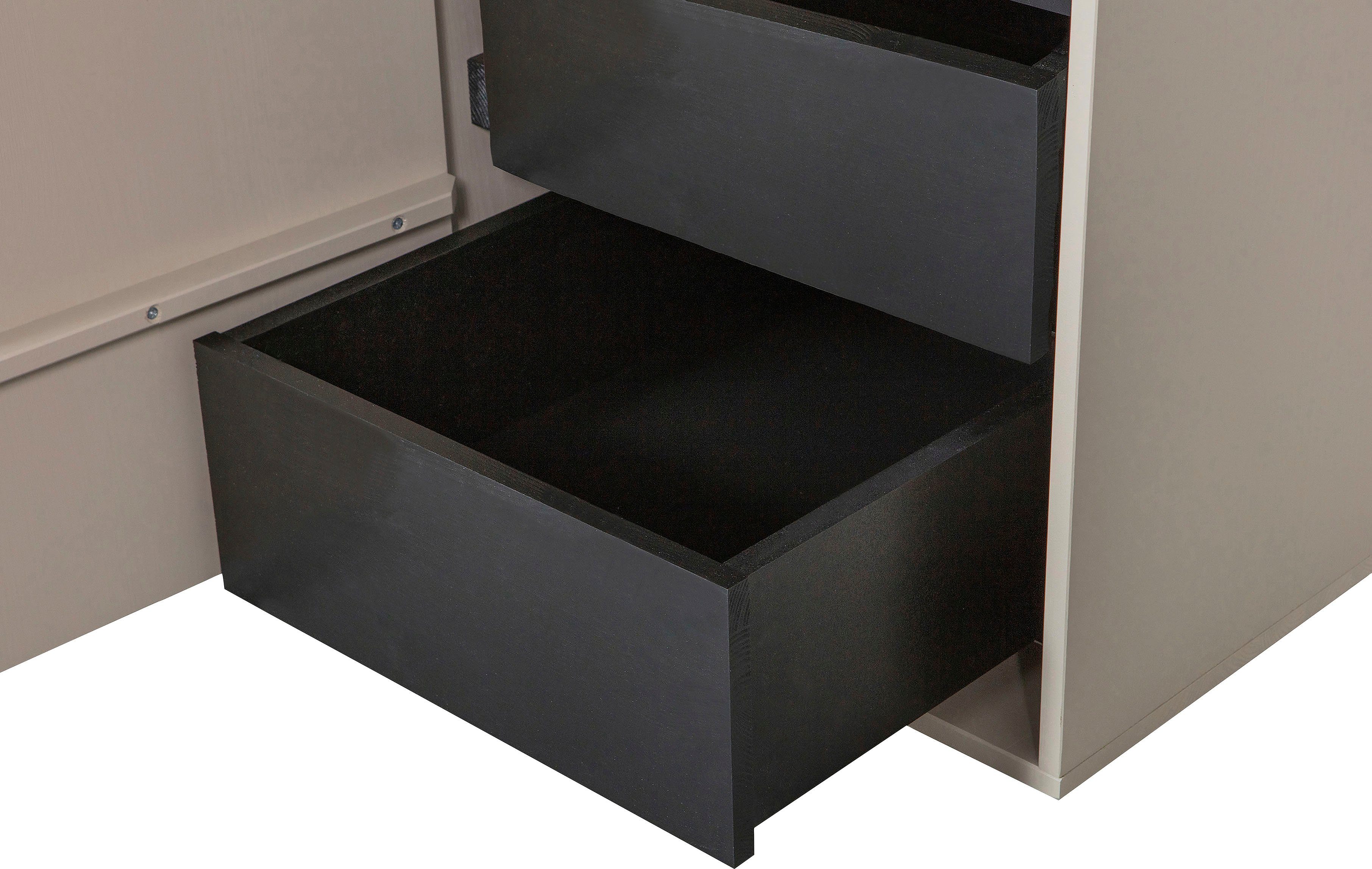 WOOOD Multifunctionele kast Daily garderobekast met push-to-open functie, hoogte 200 cm, breedte 50 of 100 cm