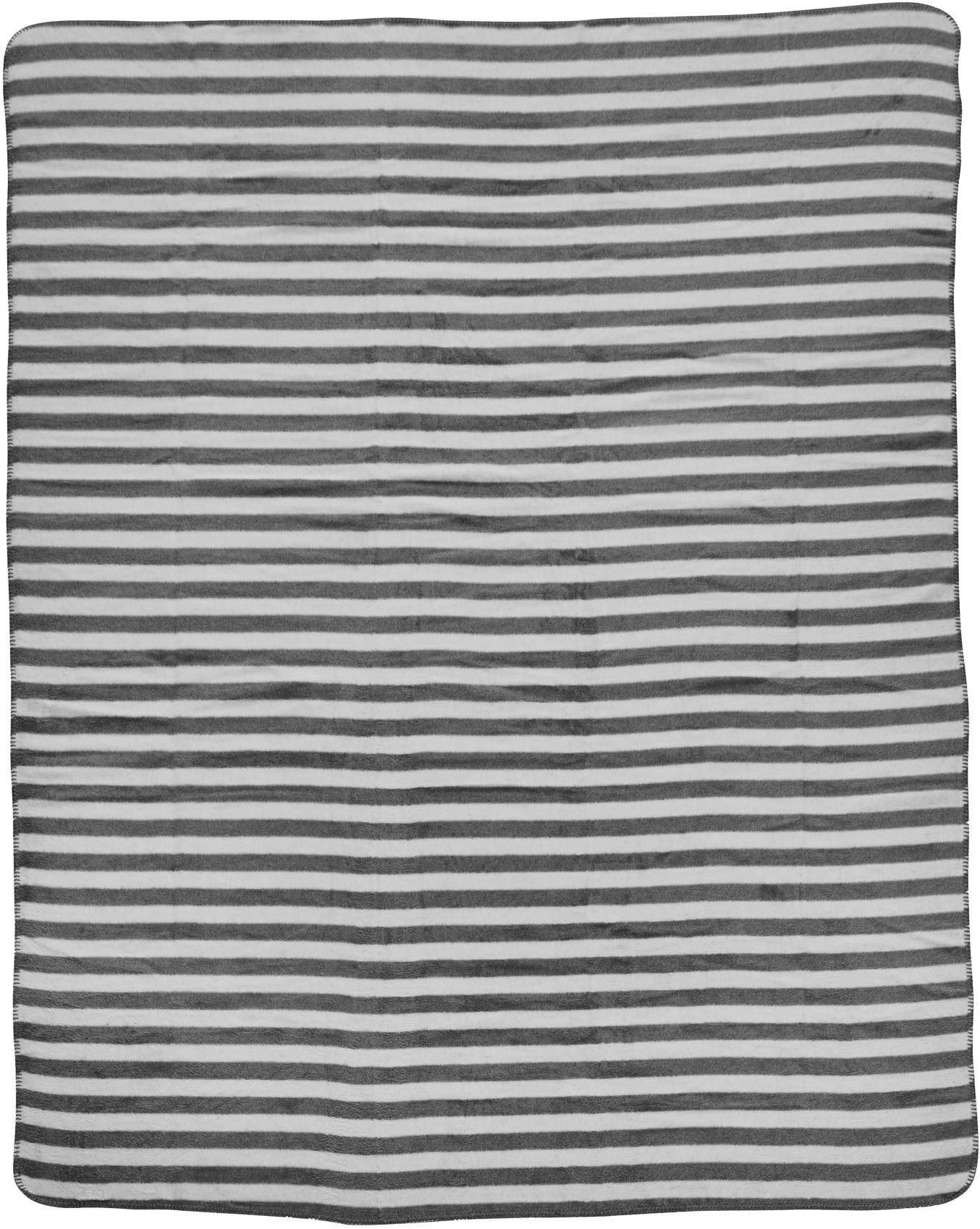 done.® Deken Stripes320 Deken met insluitende siernaad, knuffeldeken