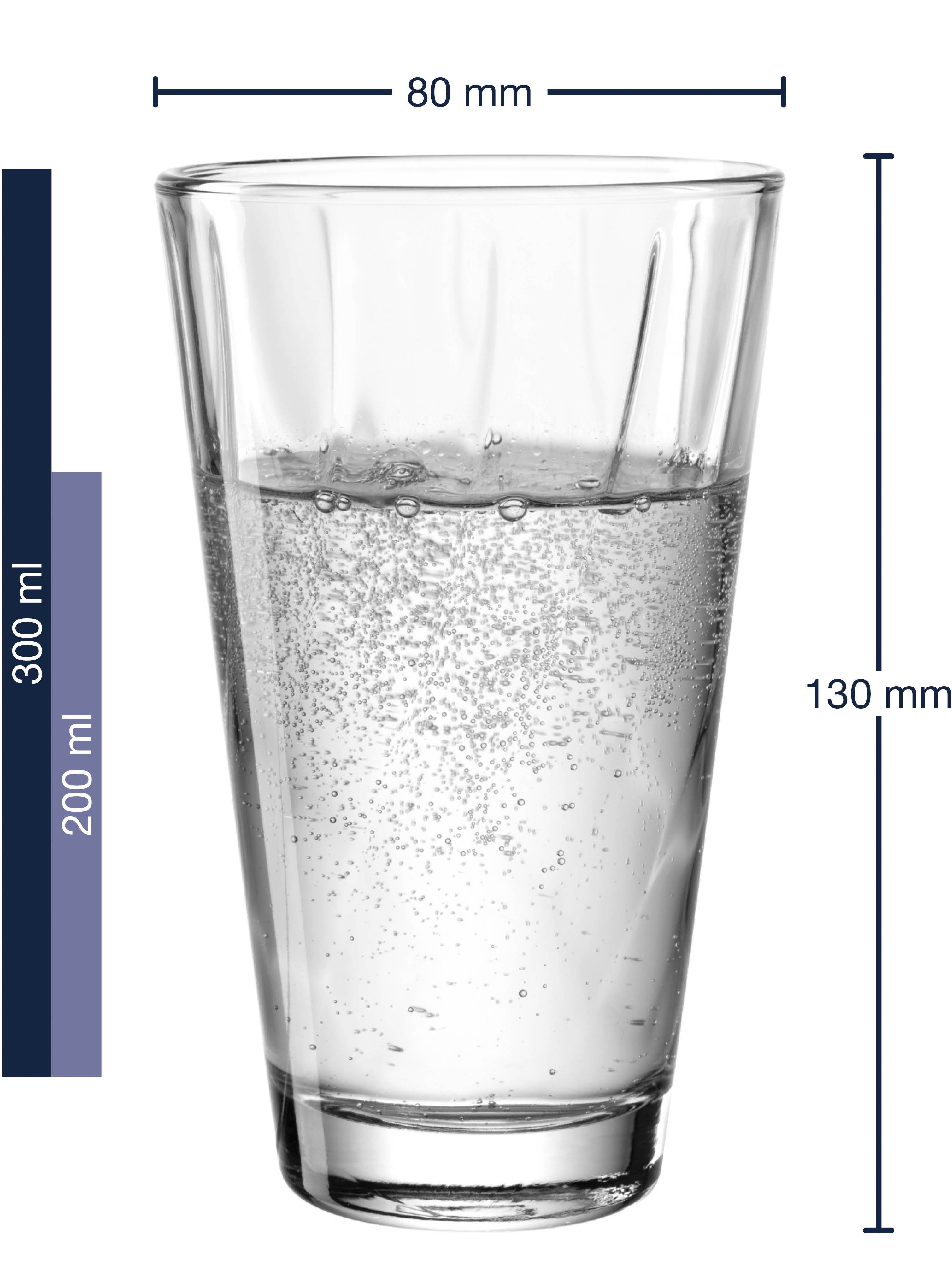 LEONARDO Glazenset Drinkglas, TWIST, 300 ml, 6-delig set Longdrinkbekers, vaatwasmachinebestendig (set, 6-delig)