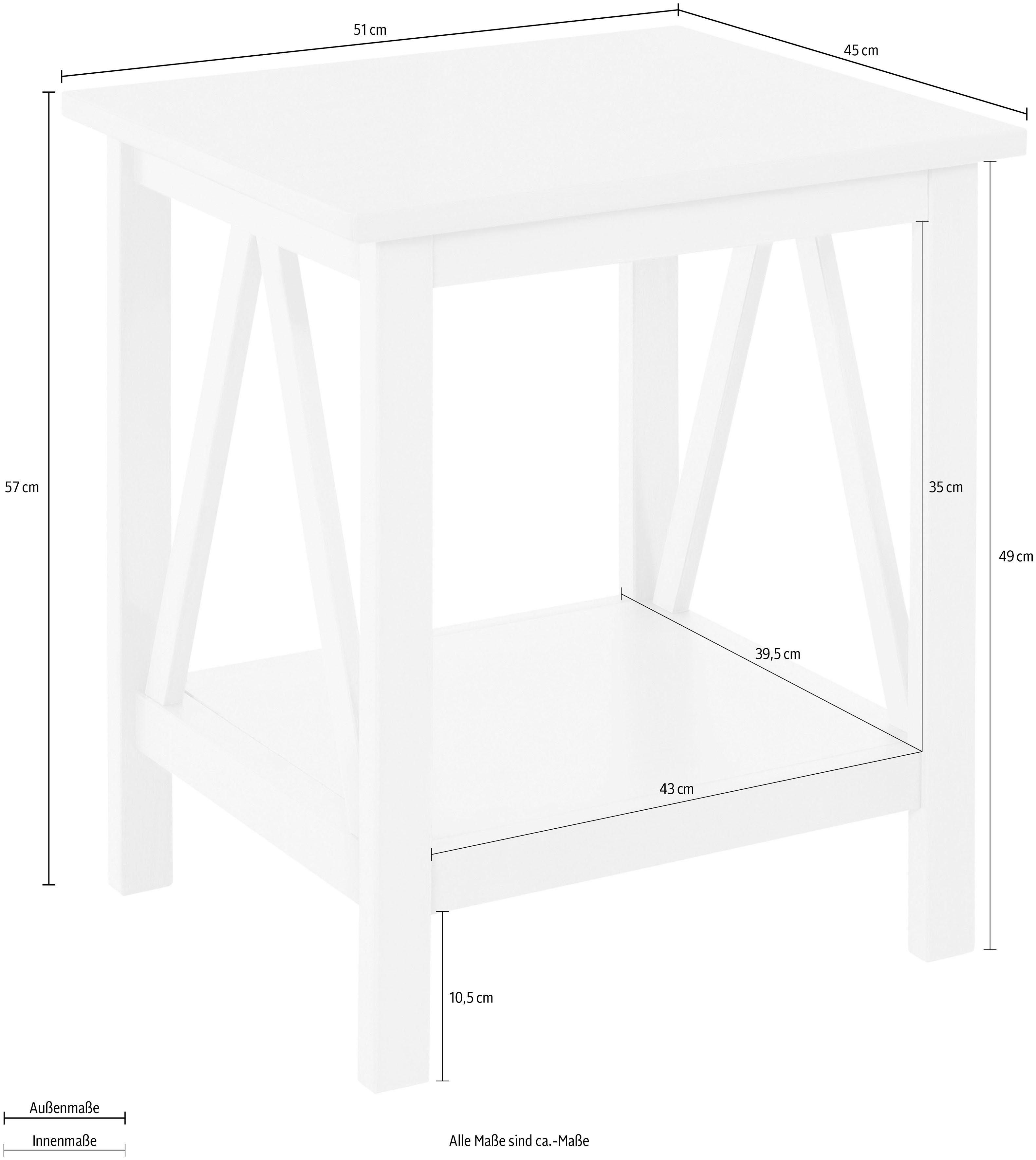 Timbers Bijzettafel Fonville Bijzettafel van grenenhout, plank, breedte 51 cm, hoogte 57 cm (1 stuk)