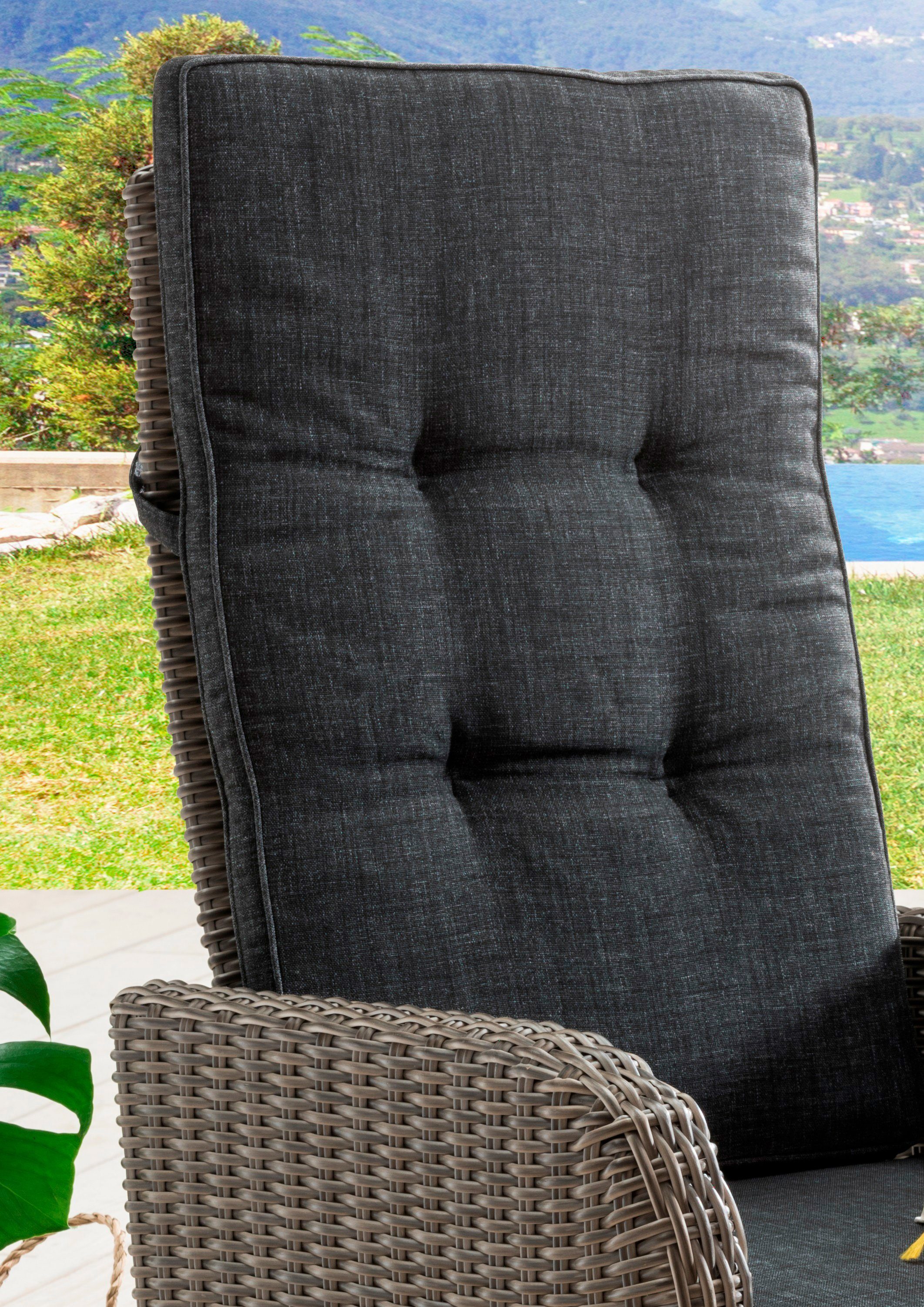 Destiny Fauteuil PALMA CASA Aluminium, polyrattan, incl. voetenbank en kussens (set, 4-delig)
