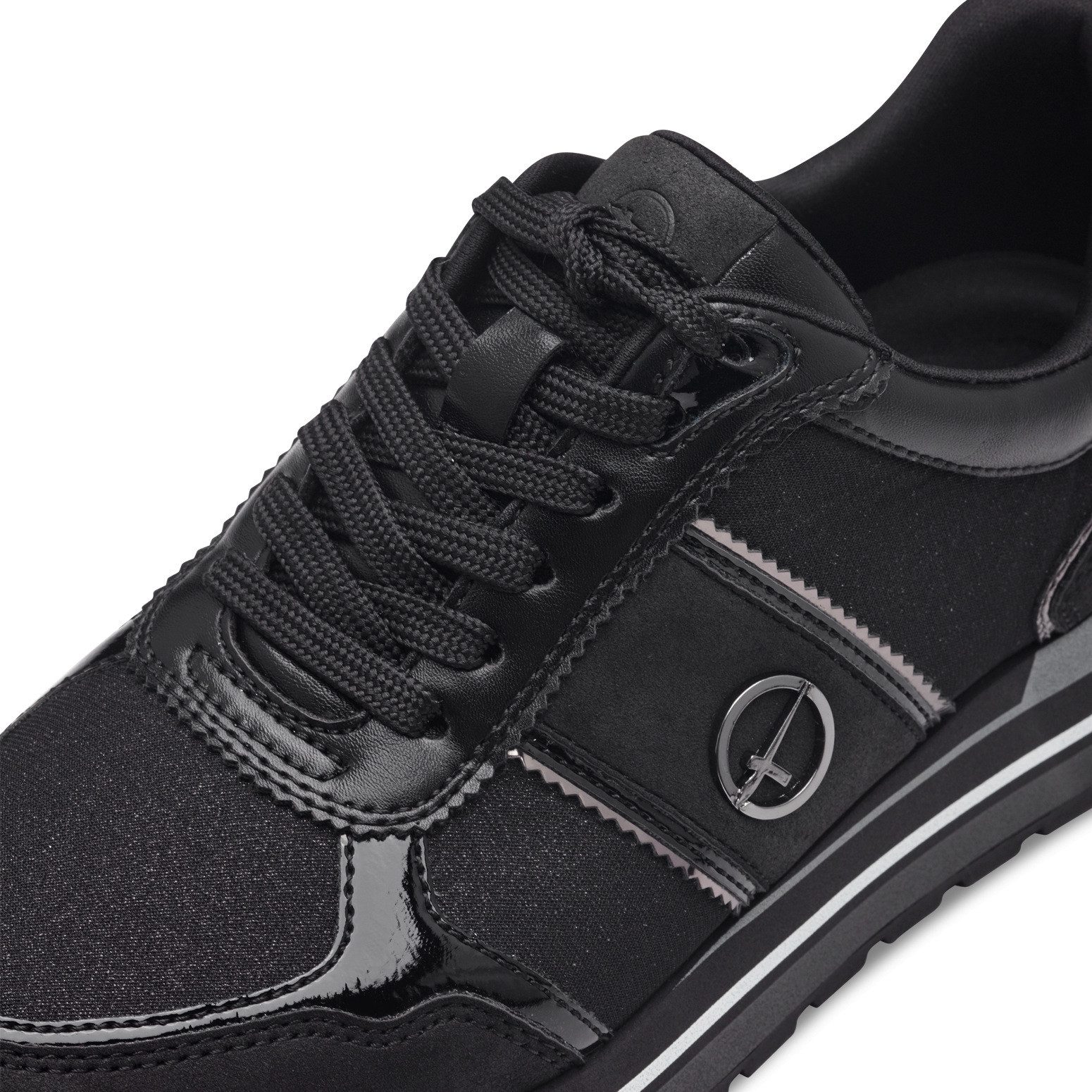 Tamaris Plateausneakers , plateau, vrijetijdsschoen, lage schoen, veterschoen in materiaalmix