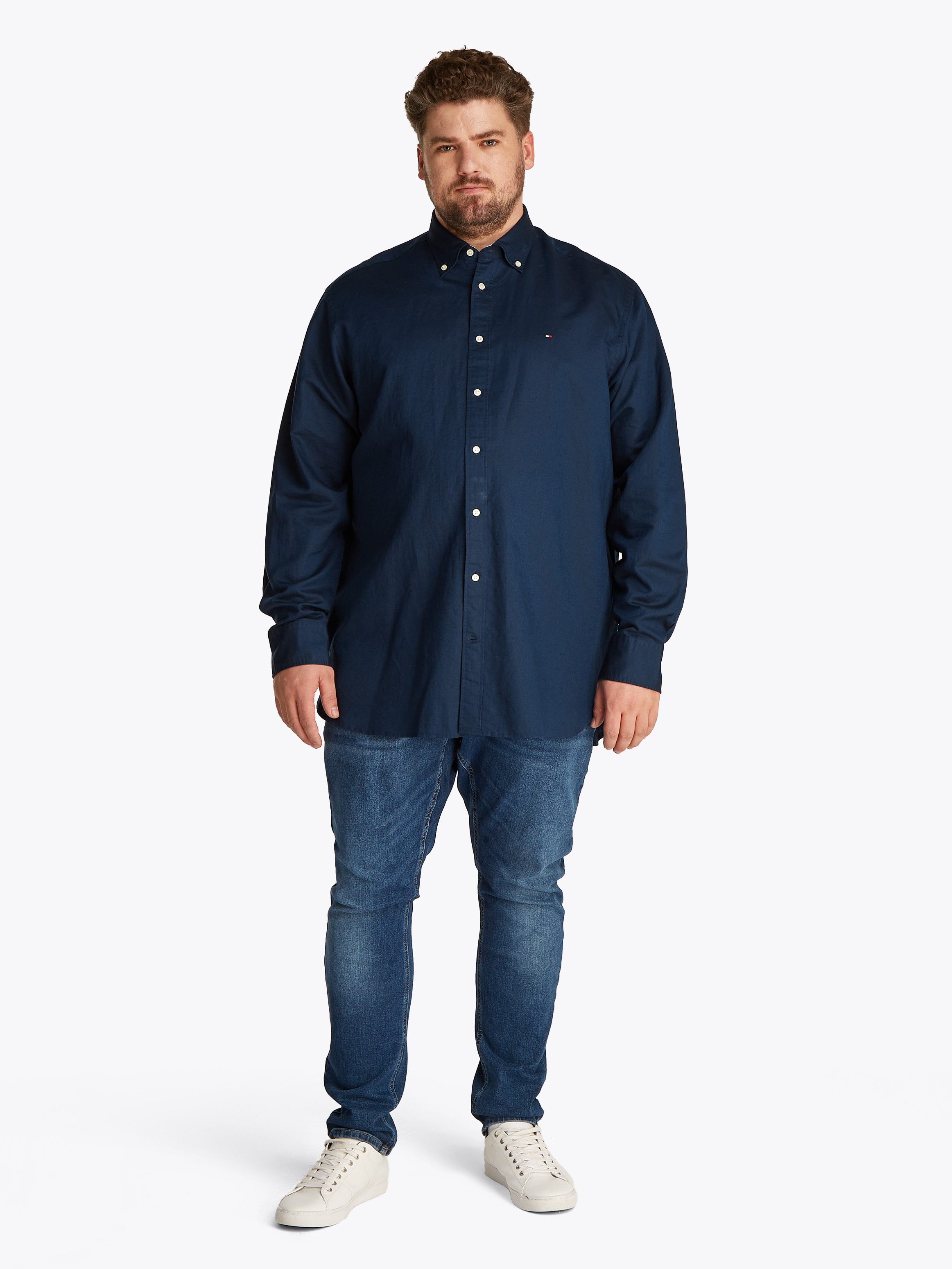 Tommy Hilfiger Overhemd met lange mouwen BT-LINEN BLEND SOLID
