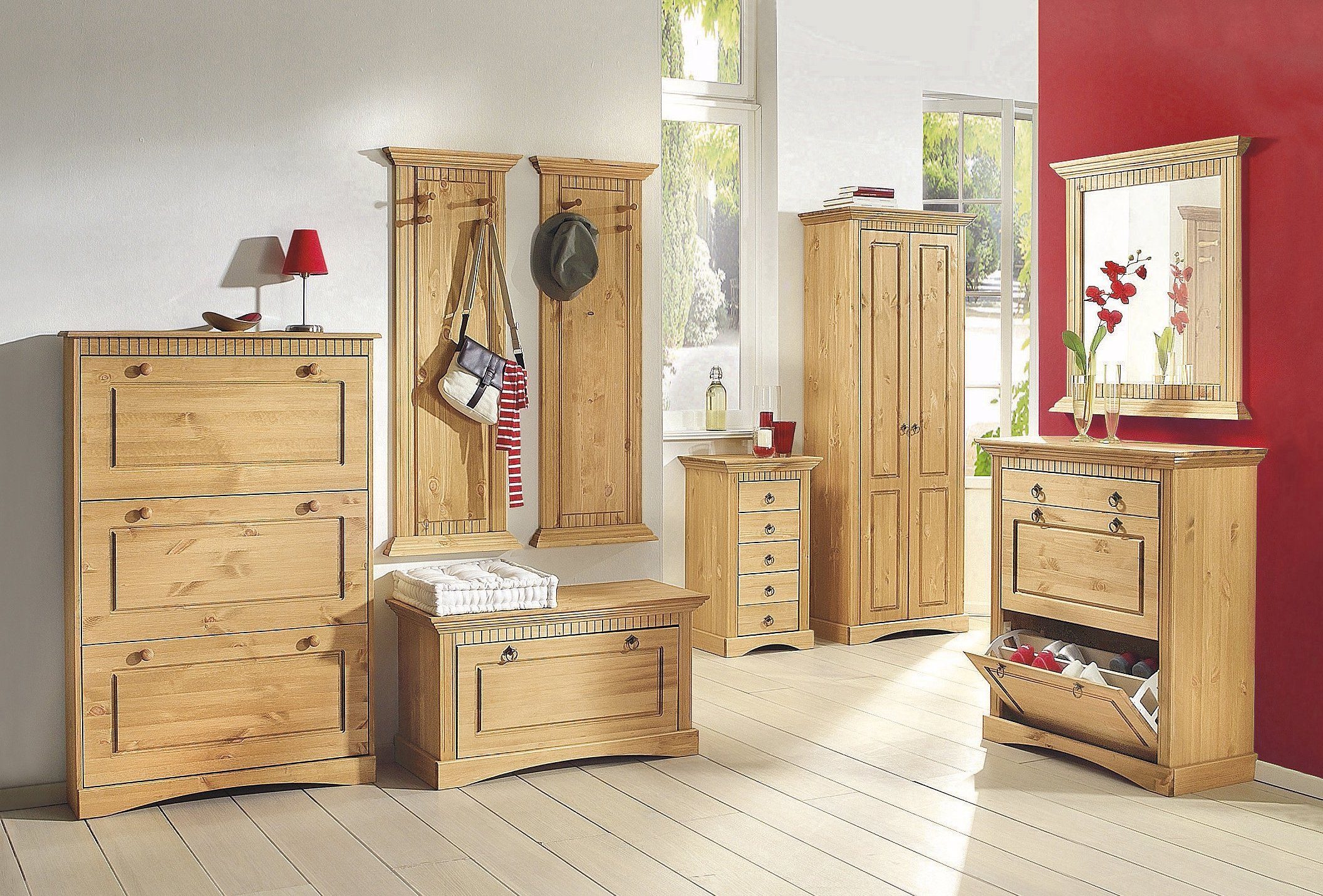 Home affaire Kledingkast Rustiek gemaakt van massief grenen, breedte 71 cm, met cassette-look