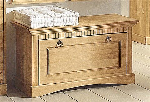 Home affaire Schoenenkist Rustiek van massief grenen, zithoogte 49 cm, in paneel-look schoenenkasten beige