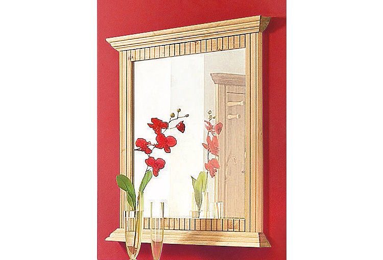 Home affaire Spiegel Rustiek van massief grenen, breedte 78 cm, met decoratief freeswerk