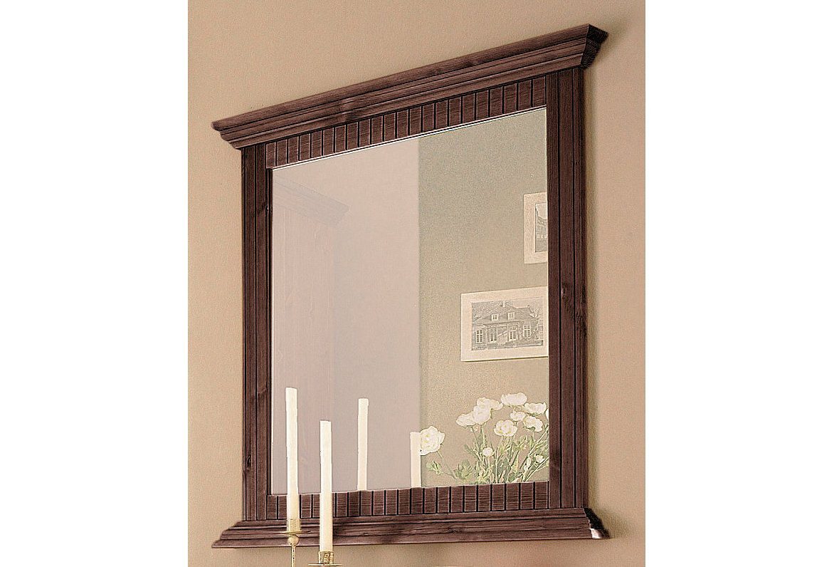 Home affaire Spiegel Rustiek van massief grenen, breedte 78 cm, met decoratief freeswerk