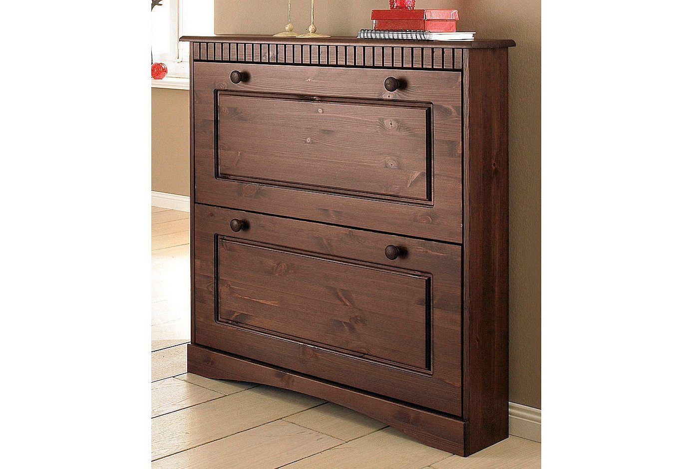 Home affaire Schoenenkast Rustiek met knoppen van massief grenen, fsc®-gecertificeerd, cassette-look