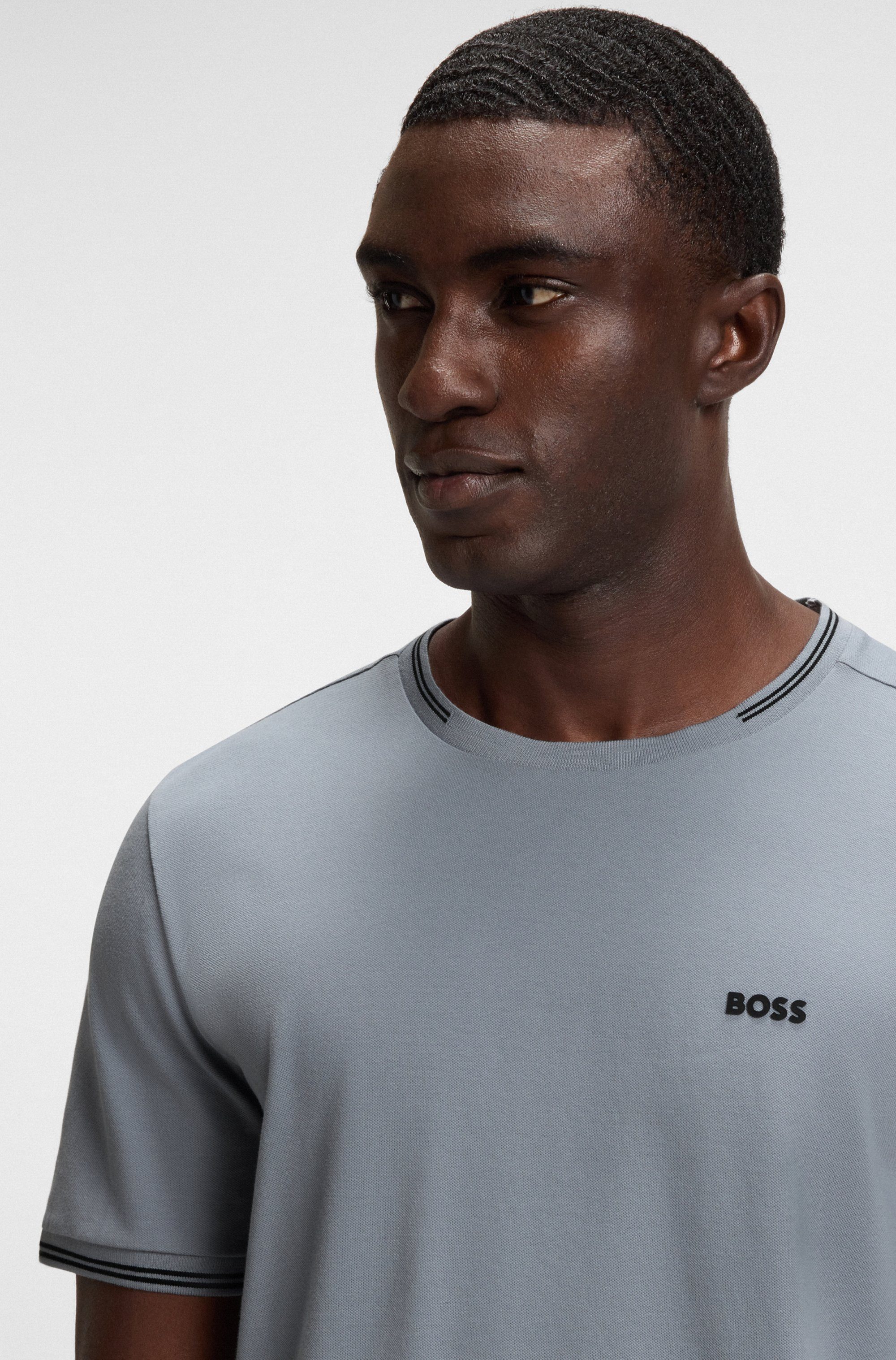 BOSS GREEN T-shirt Taul met contrasterende streepdetails