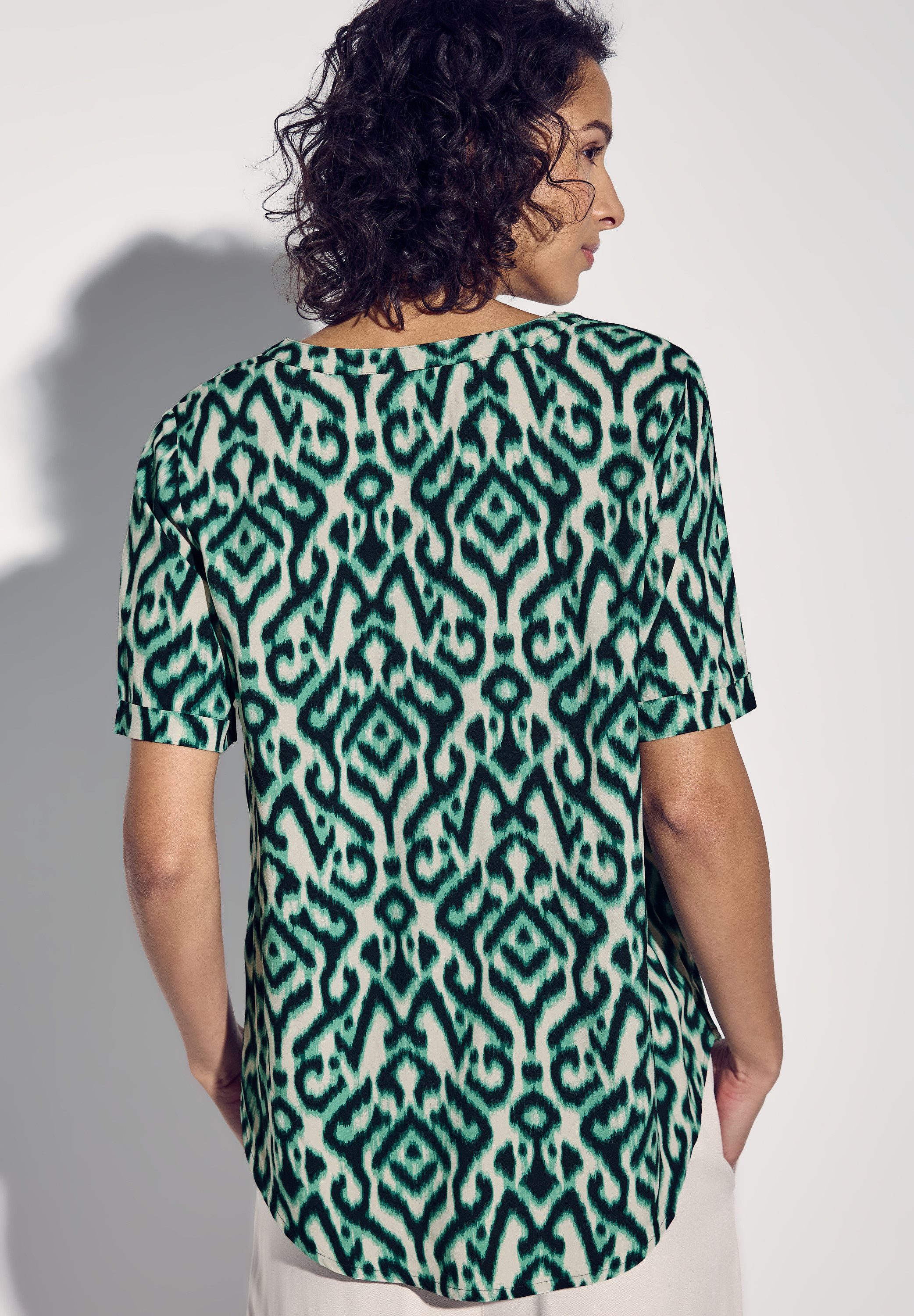 STREET ONE Blouse met korte mouwen met print all-over