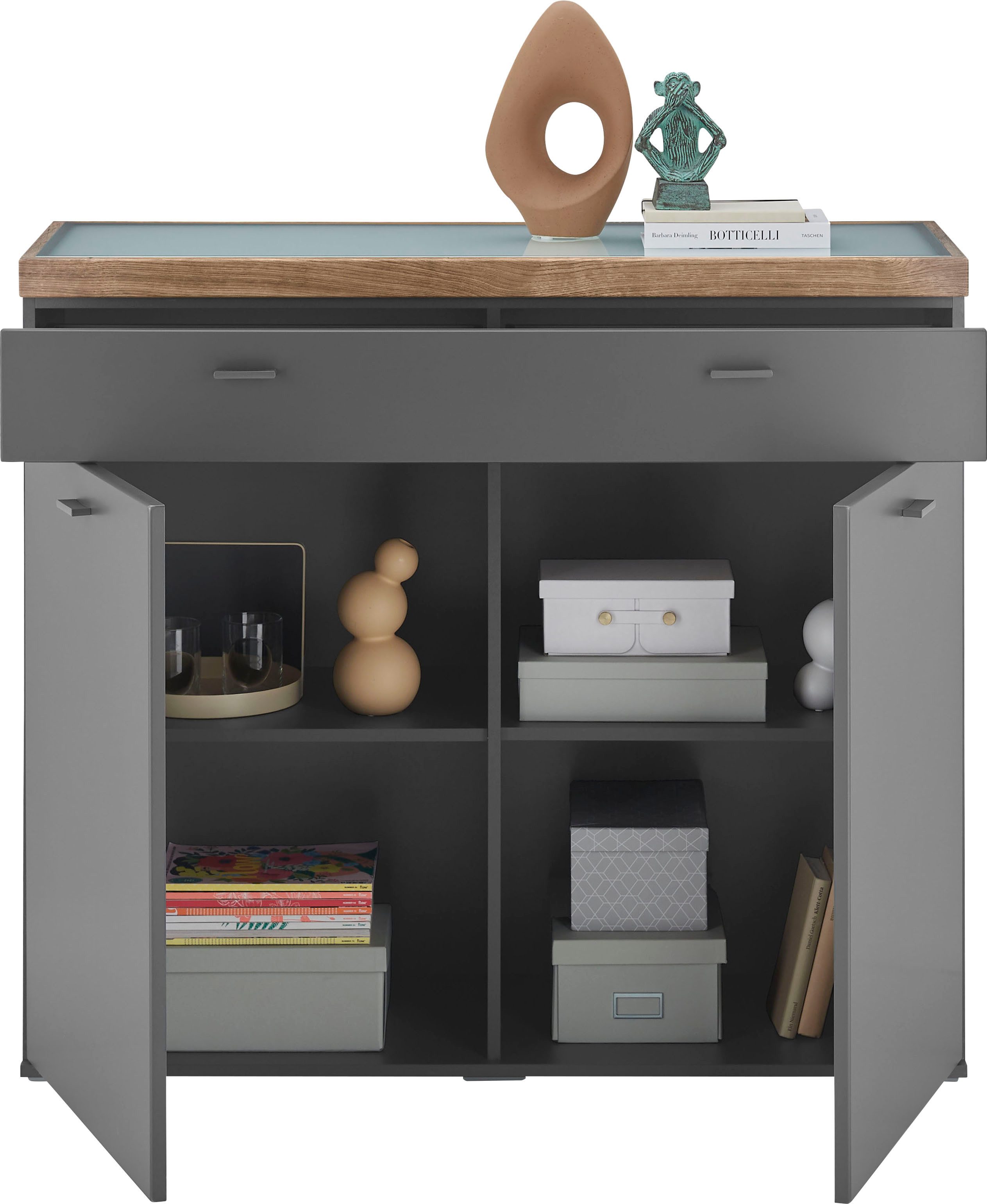set one by Musterring Dressoir Lancaster Dielen inclusief led-verlichting, met een lade, breedte 121 cm