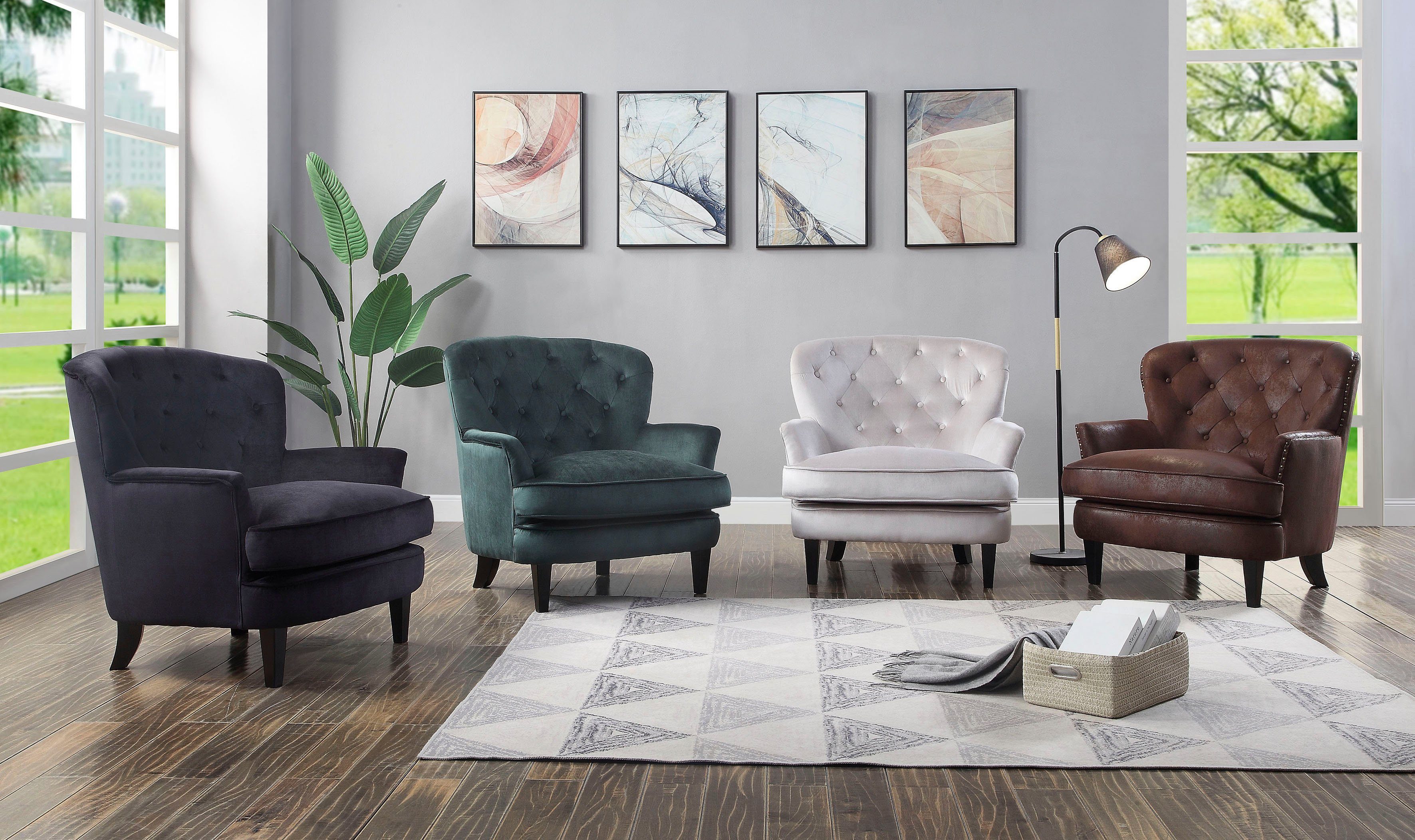ATLANTIC home collection Fauteuil Luipaard met pocketveringskern