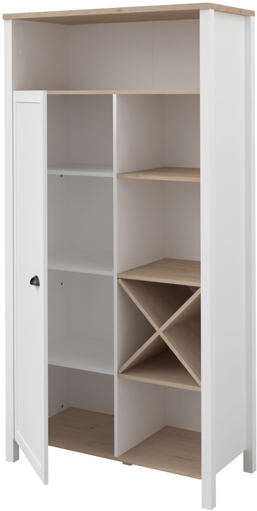 Parisot Buffetkast Cottage 11 Veel opbergruimte, flessenrek, metalen handgrepen, MDF, melamine gecoat (1 stuk)