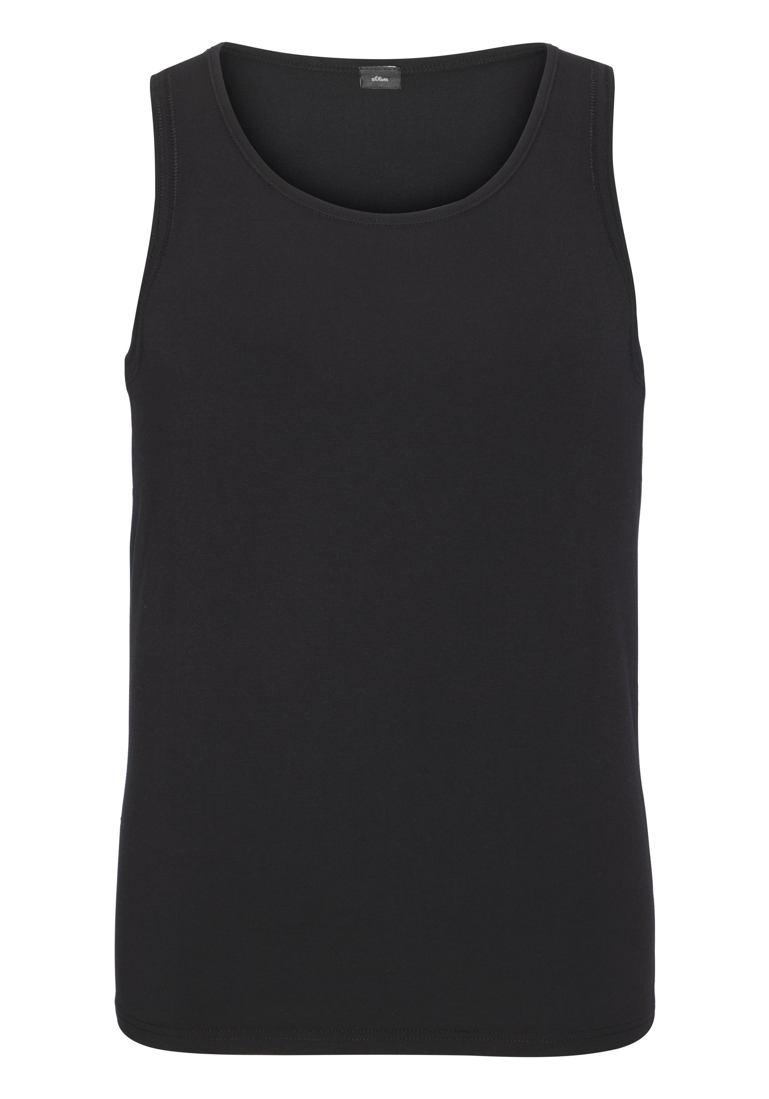 s.Oliver RED LABEL Beachwear Hemd Hemd zonder mouwen met overlock-naden van katoenmix (1 stuk)