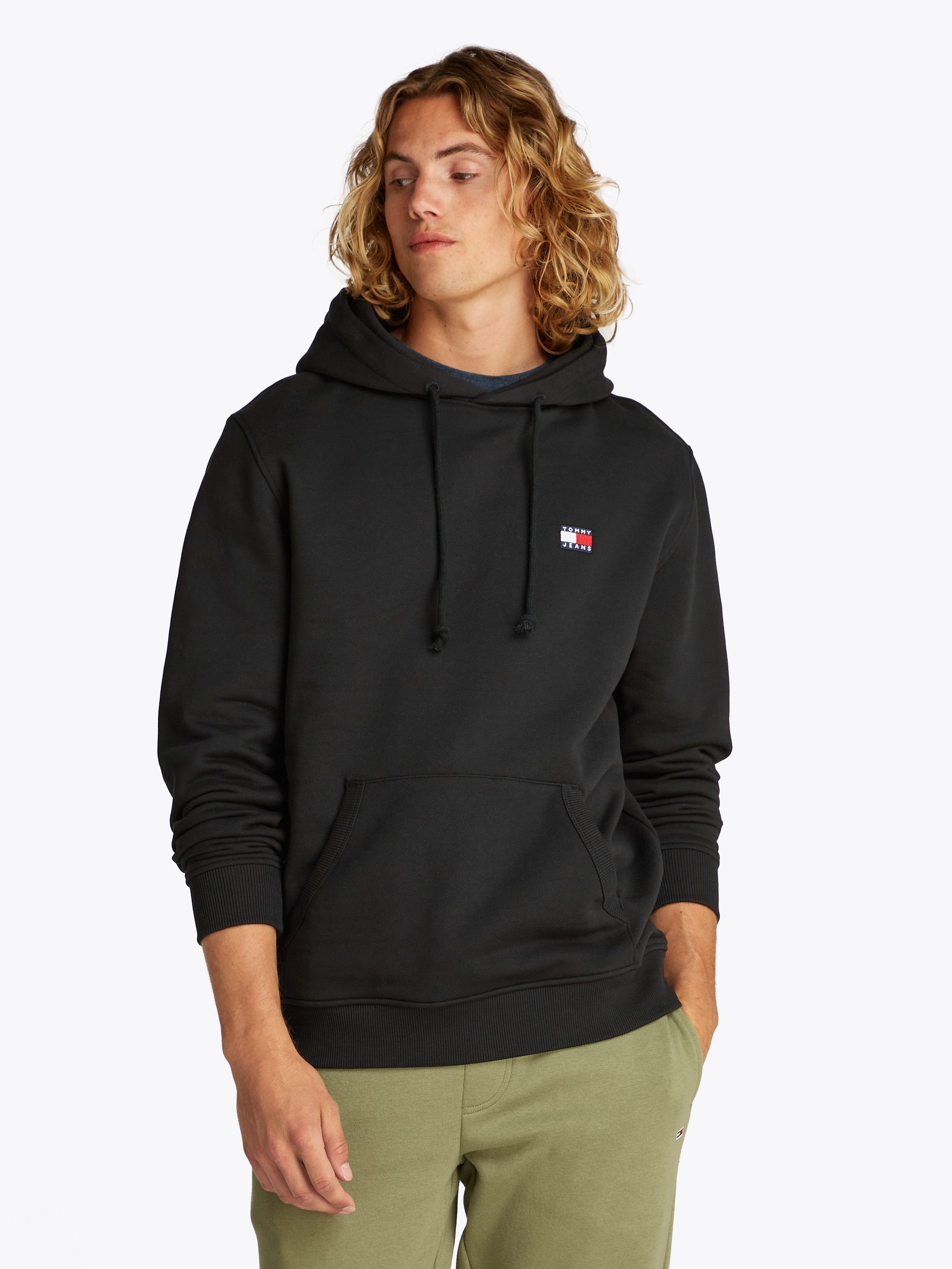 TOMMY JEANS Hoodie TJM REG BADGE HOODIE EXT heren sweaters maat S zwart