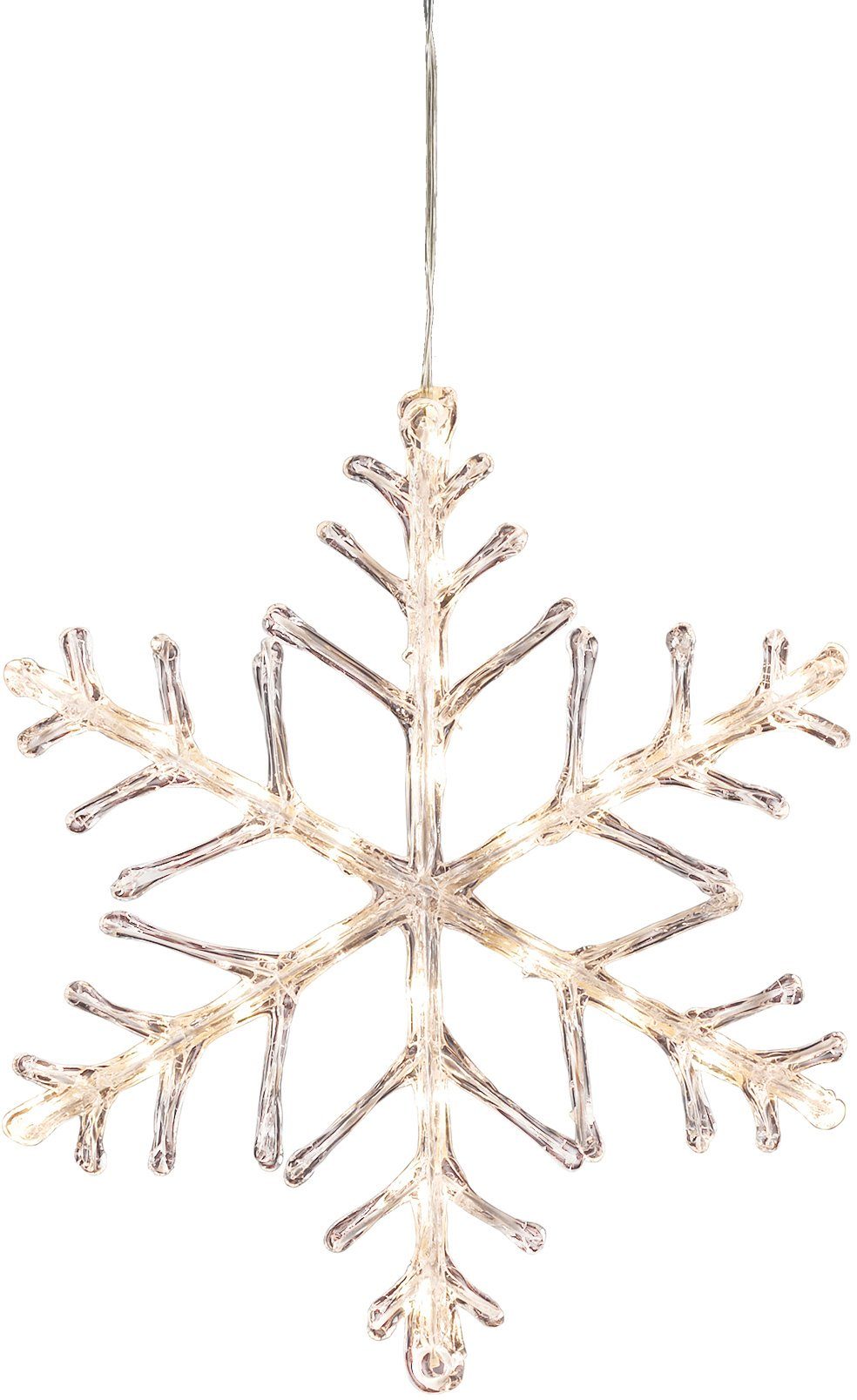 KONSTSMIDE Ledster Led acryl sneeuwvlok, met 6-uurs timer, 24 warmwitte dioden (1 stuk)