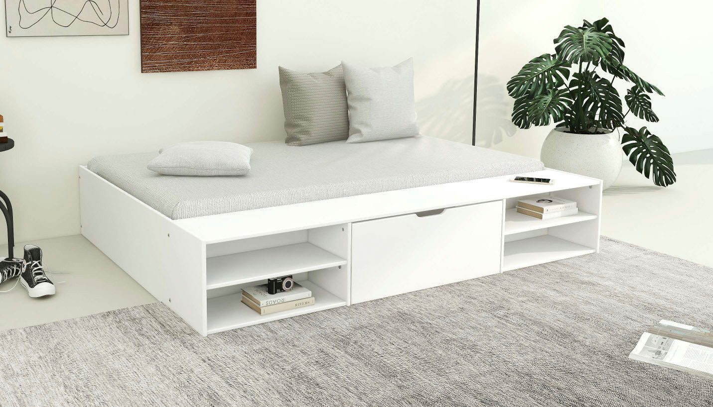 Home affaire Ledikant met bergruimte Cavan, OTTOs Choice, jeugdbed, verhoogd bed, futonbed, gemaakt in EU inclusief lattenbodem, veel opbergruimte,