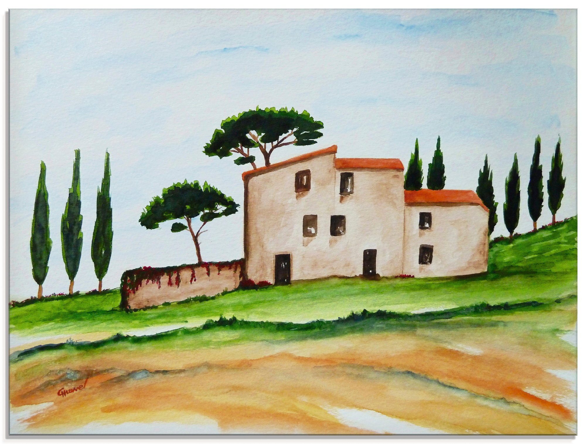 Artland Print op glas Vakantie in de Toscane (1 stuk)