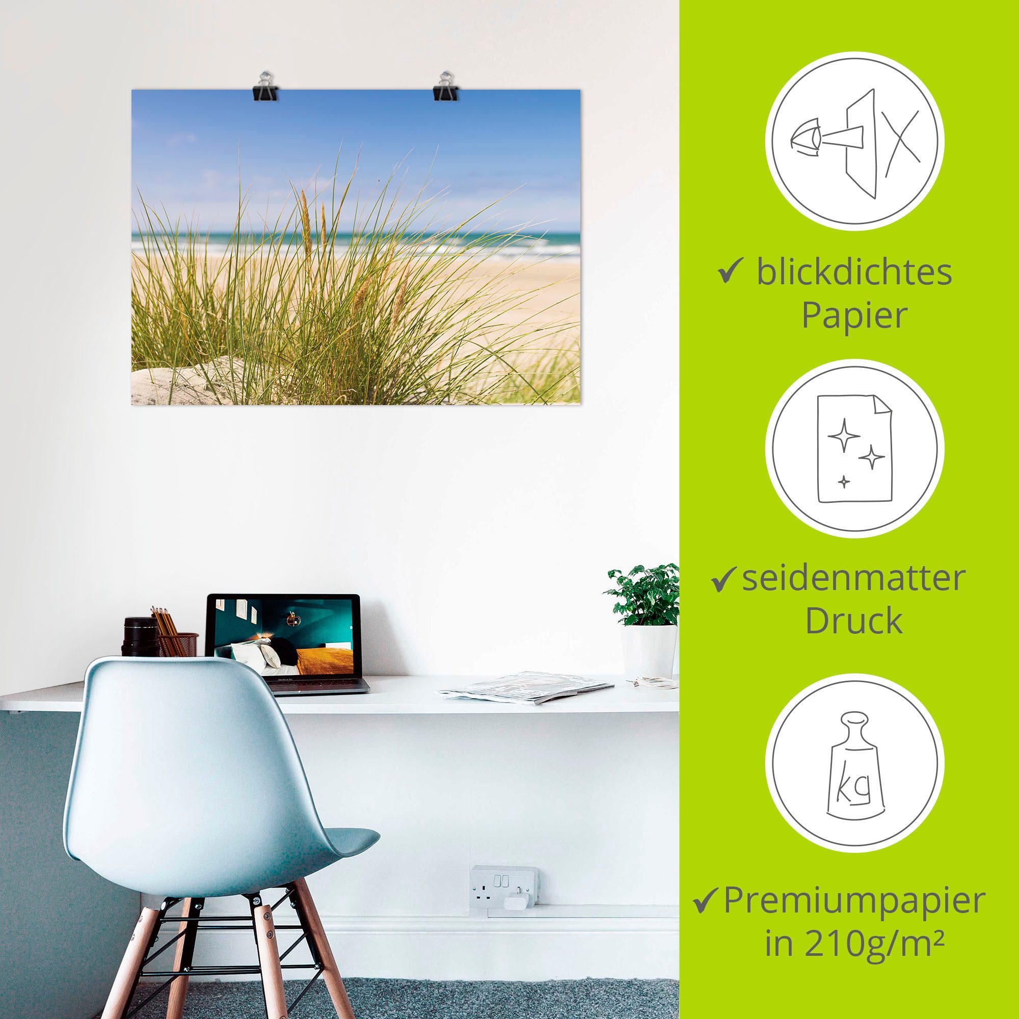 Artland Artprint Duingras als artprint van aluminium, artprint voor buiten, artprint op linnen, poster in verschillende maten. maten