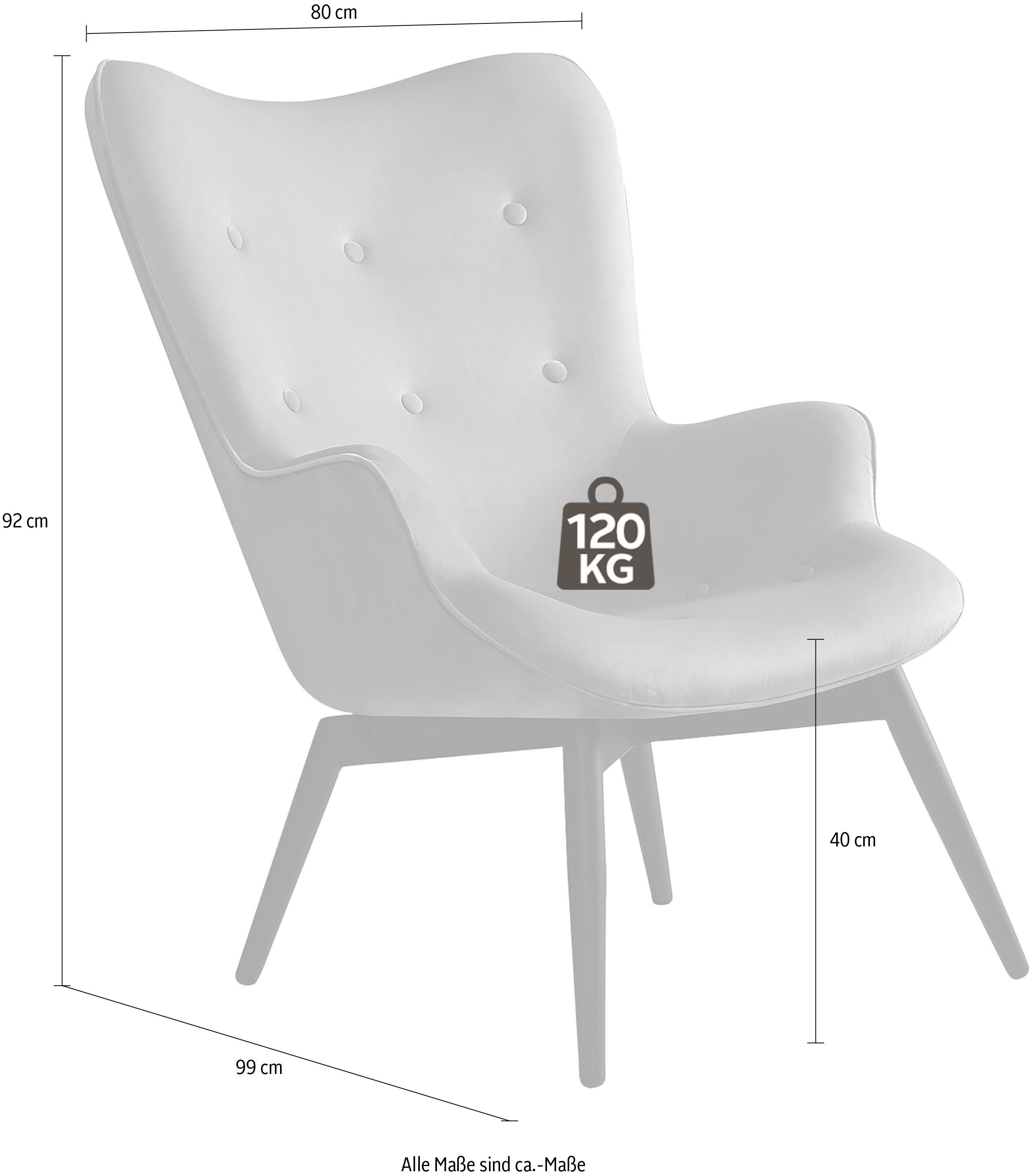 SalesFever Fauteuil Decoratieve knopen in de rugleuning (1 stuk)