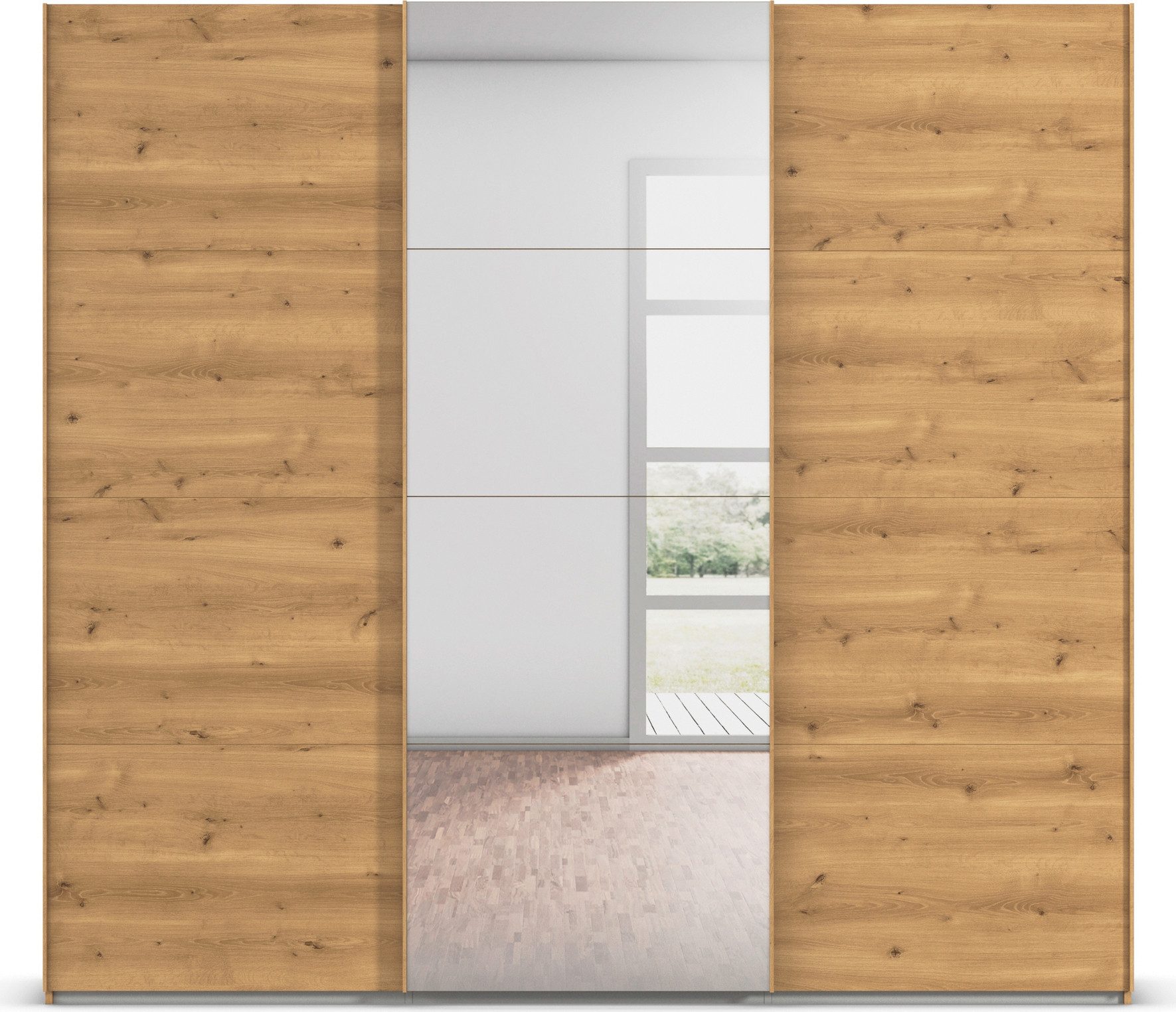 rauch Schuifdeurkast Kledingkast Kast Garderobe Slaapkamerkast EVELYN in elegante stijl met spiegel 5 breedtes veel opbergruimte made in germany