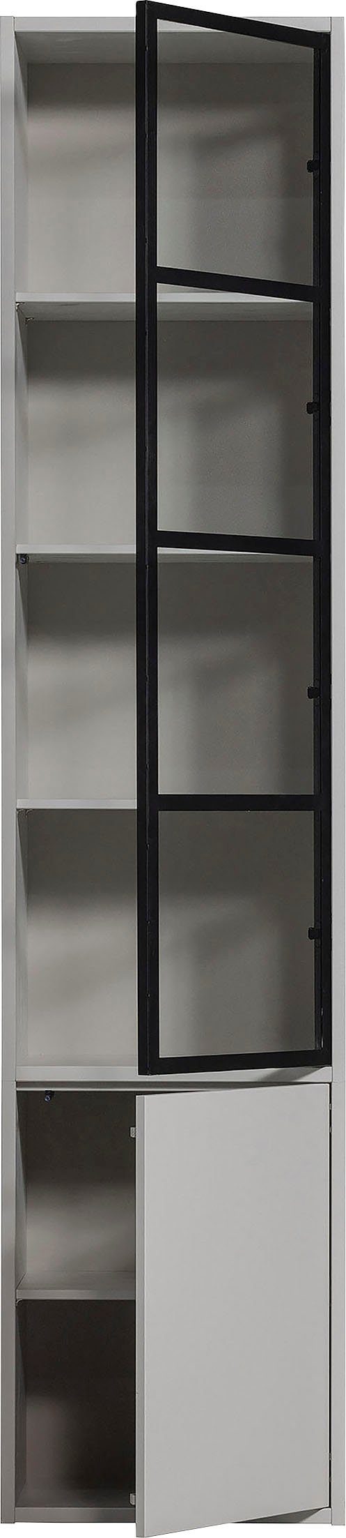 WOOOD Vitrinekast Basic met twee deuren, h 230 cm x b 52,5 cm
