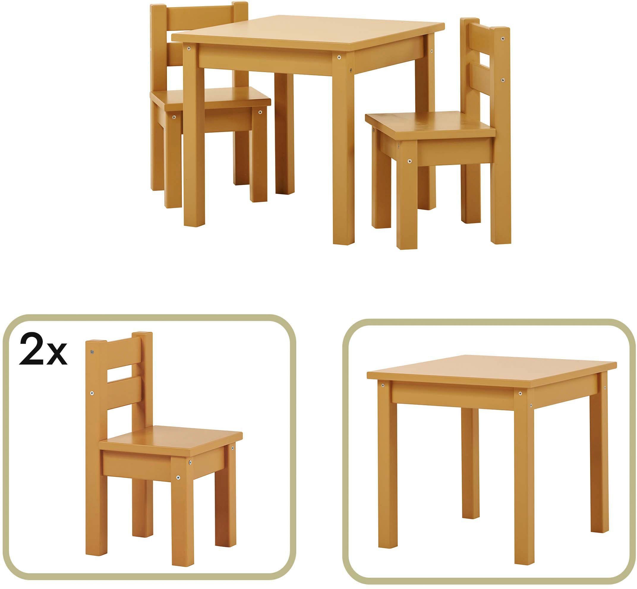 Hoppekids Kinderzithoek MADS kinderzithoek in vele kleuren, met twee stoelen (set, 3-delig)