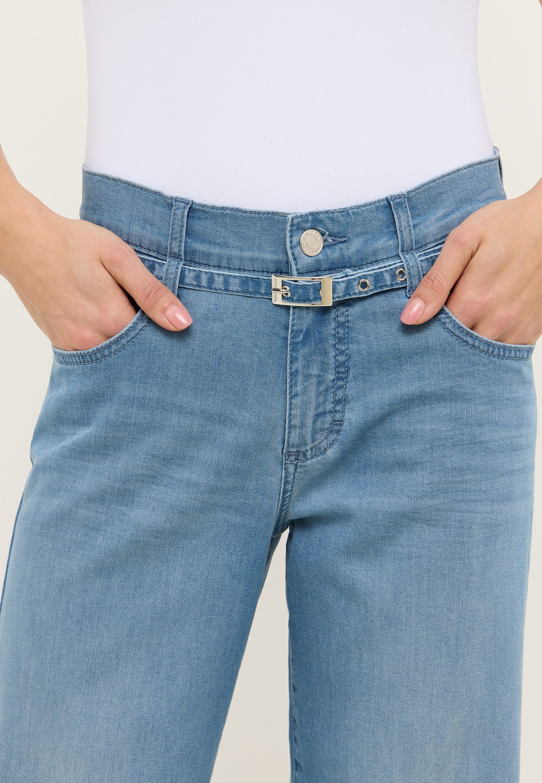 ANGELS Relax fit jeans LIZ BELT met geïntegreerde riem