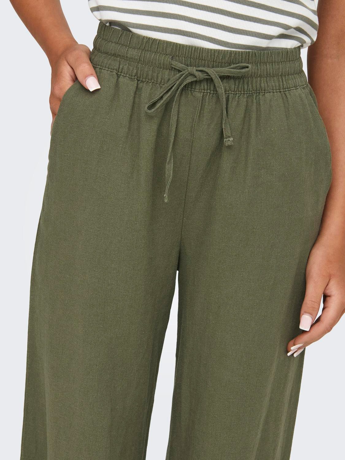 JDY Linnen broek JDYSAY LINEN HW WIDE PANT WVN NOOS