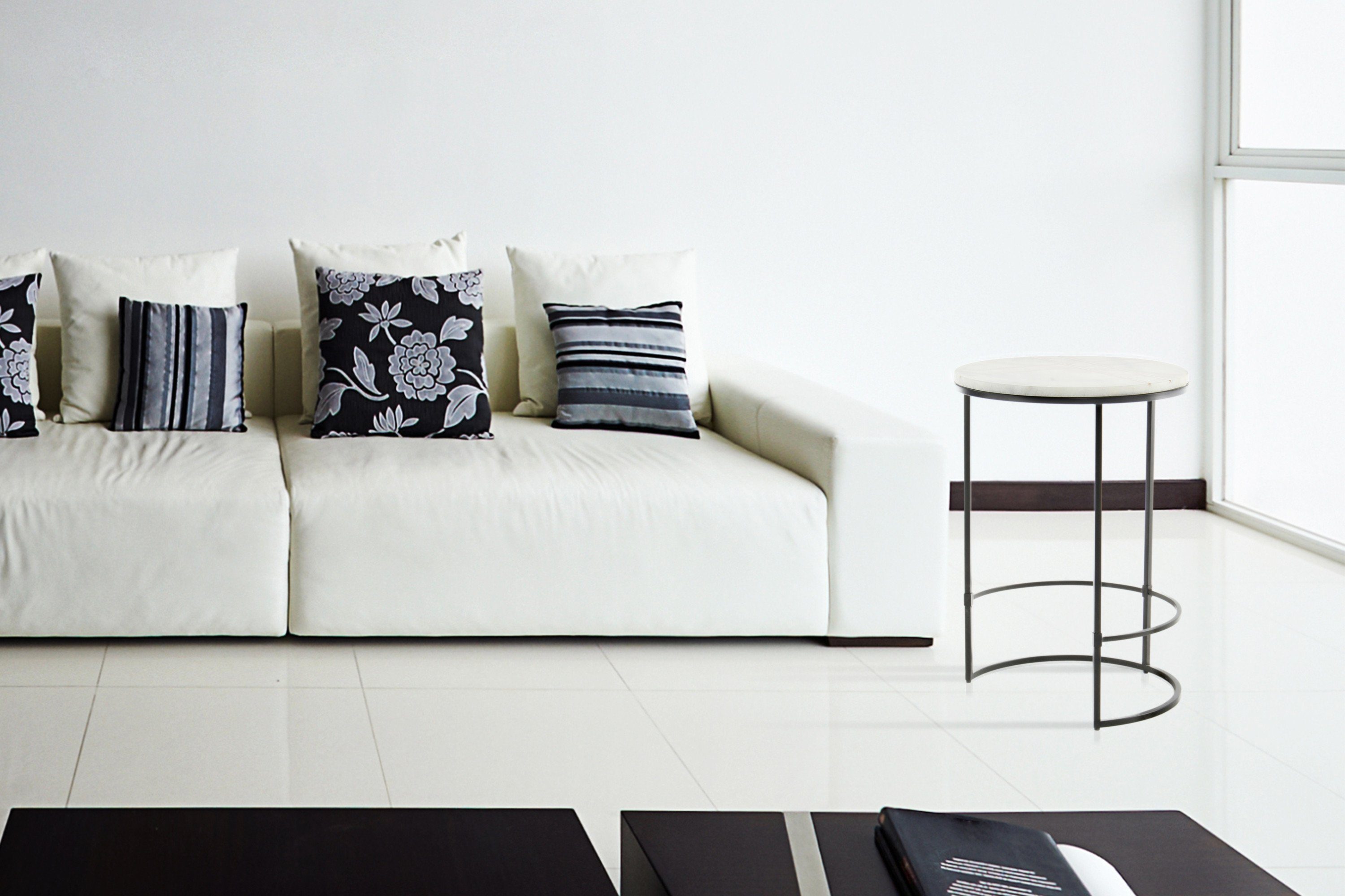 Kayoom Bijzettafel Louis 225, design-tafel met stijl, marmeren tafelblad Marmeren tafelblad detailrijk, robuust frame, tijdloos (1 stuk)