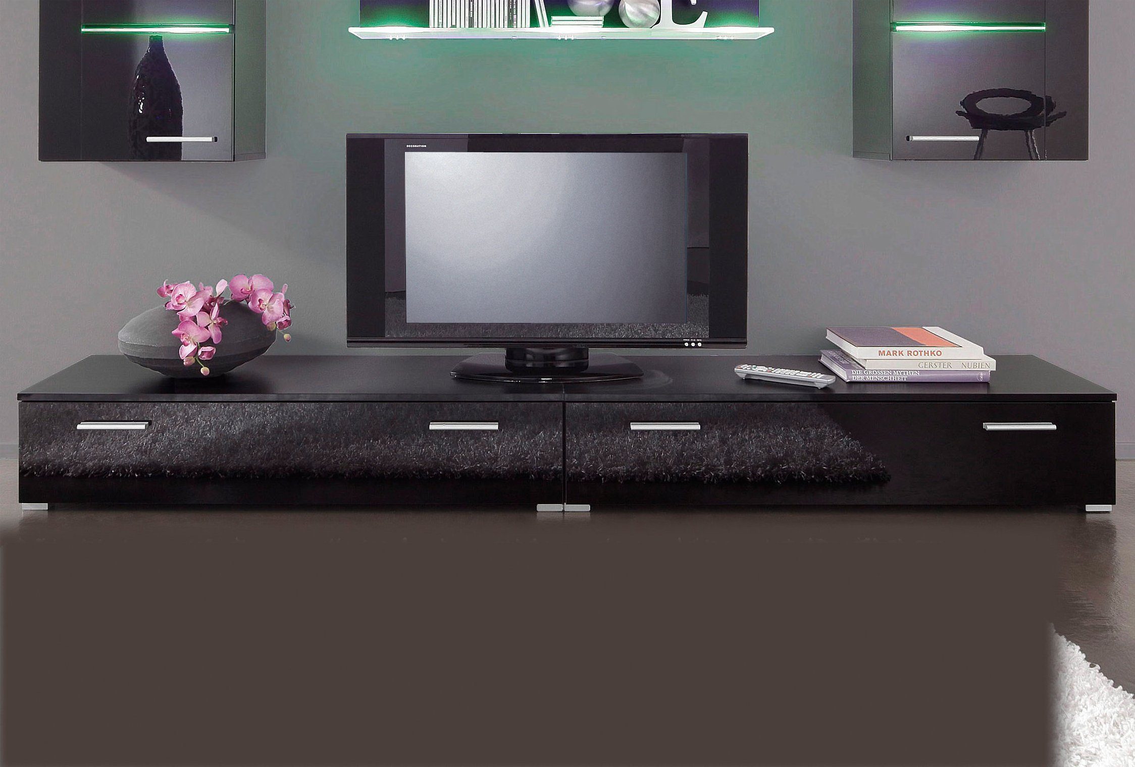 Höltkemeyer Tv-meubel Flame TV-board, breedte 90 cm of 120 cm lowboards maat 120 cm zwart